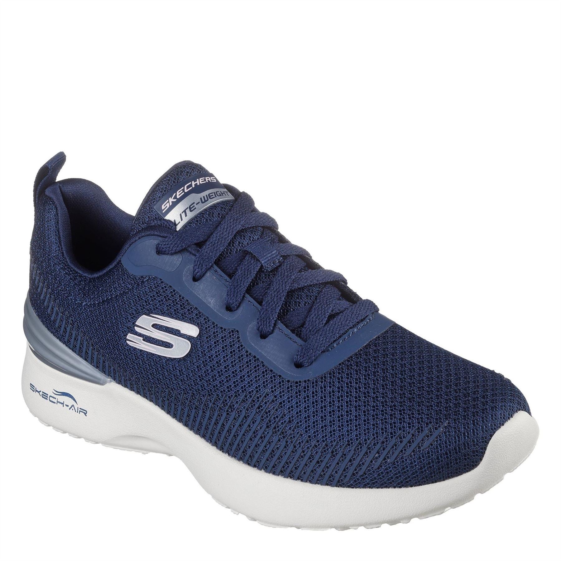 Skechers Womens Print Mesh Lace Up W Memory Foa Slip On Trainers