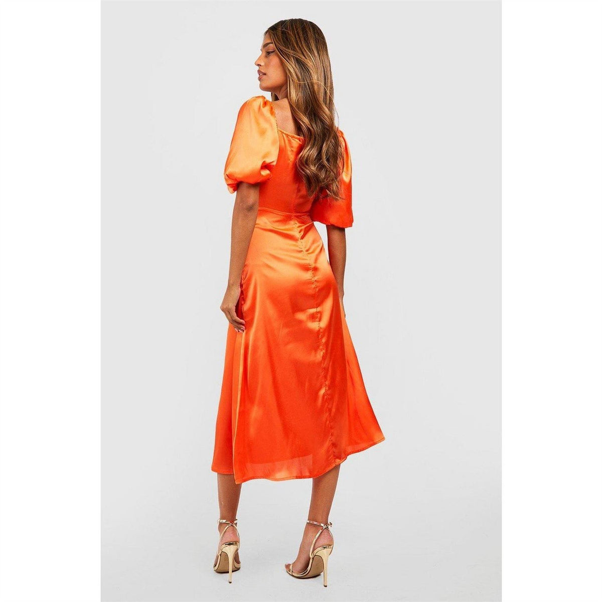 Influence Satin Sweetheart Neck Midi Slip Dress
