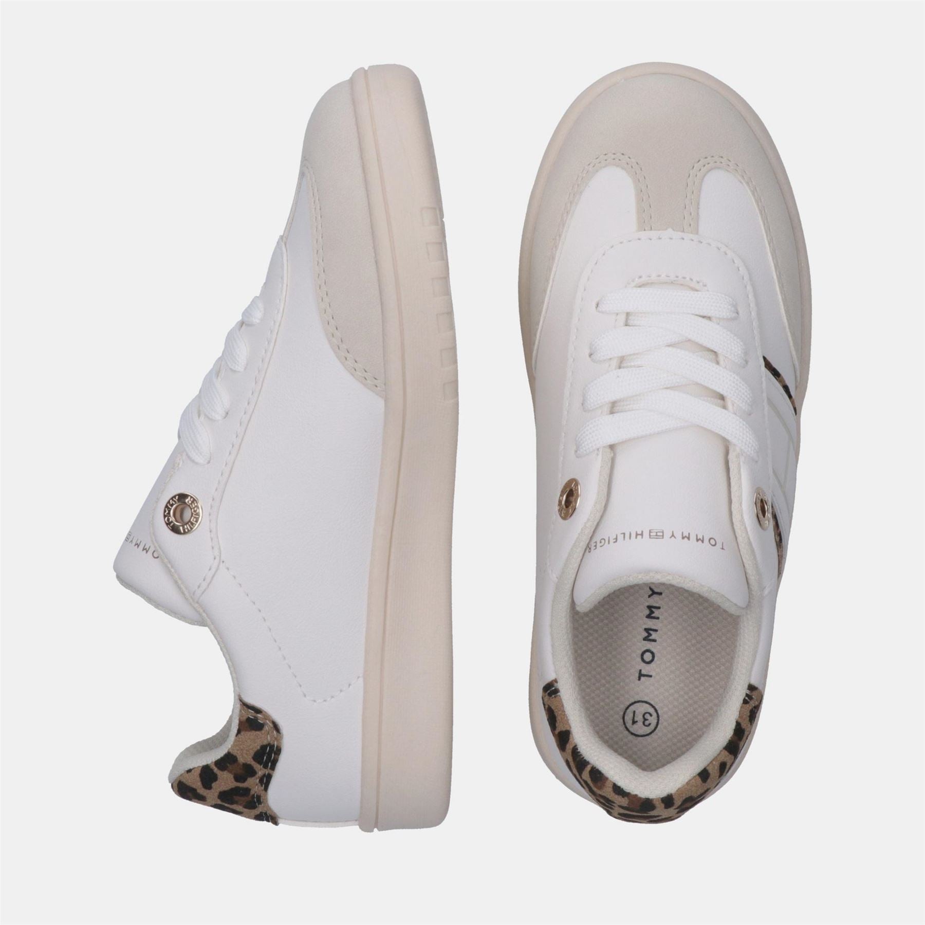 Tommy Hilfiger Leopard Lace-Up Low Top Sneakers