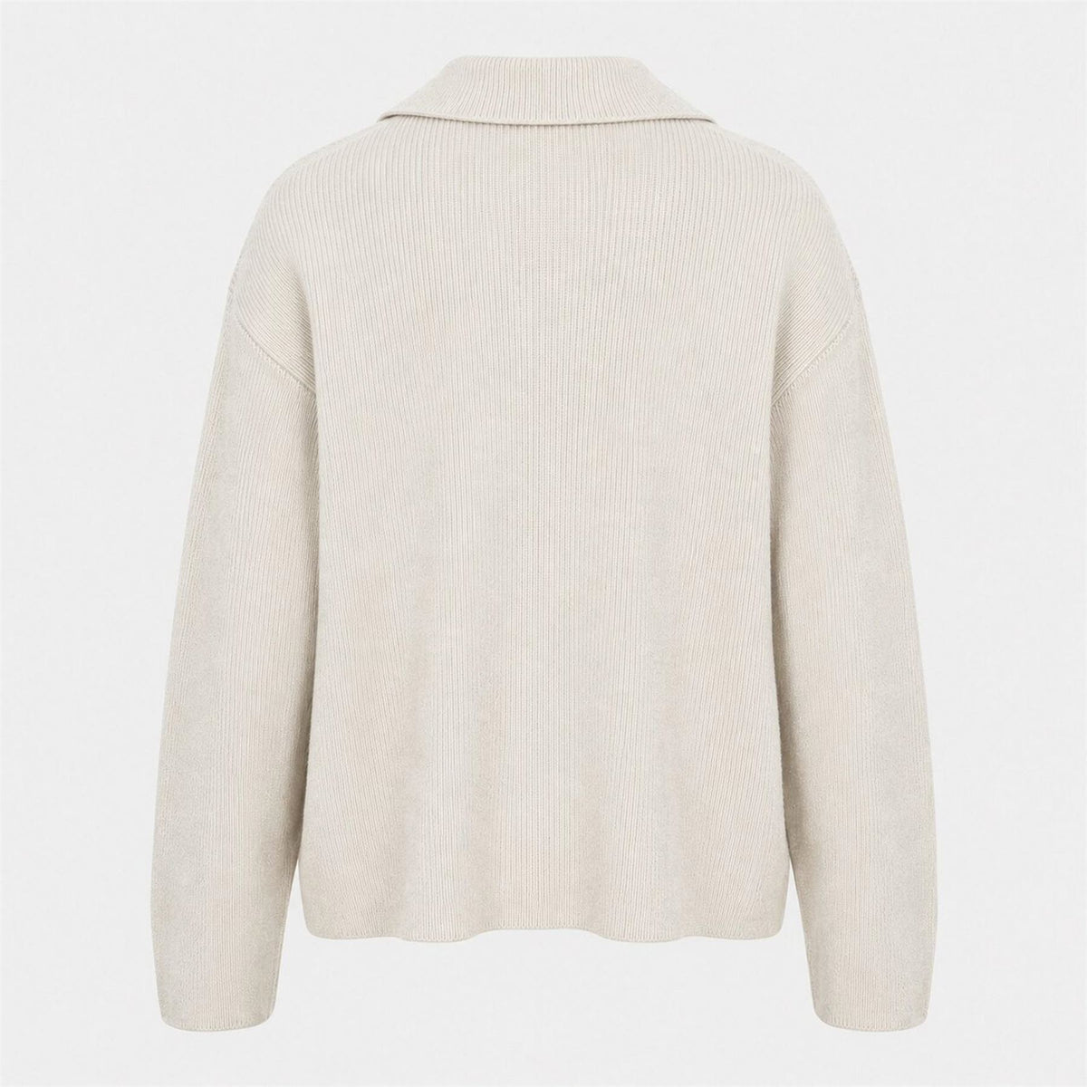 I Saw It First Polo Collar V Neck Long Sleeve Jumper