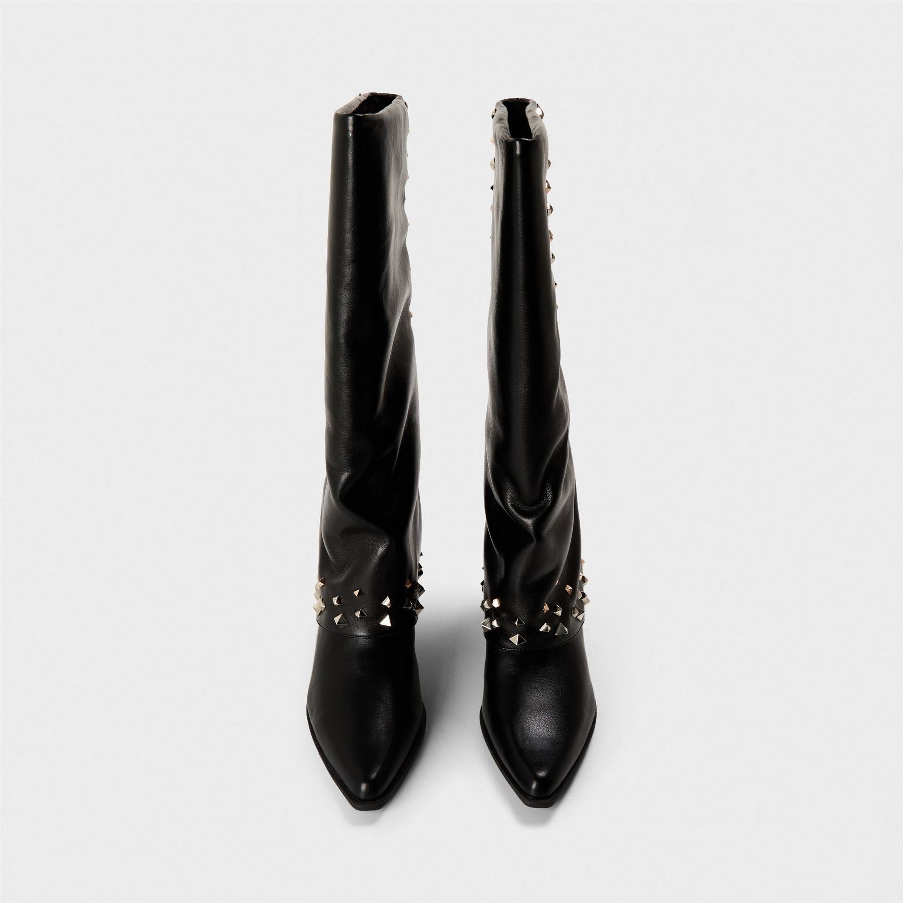 Steve Madden Cowboy Boots with Block Heel and Almond Toe