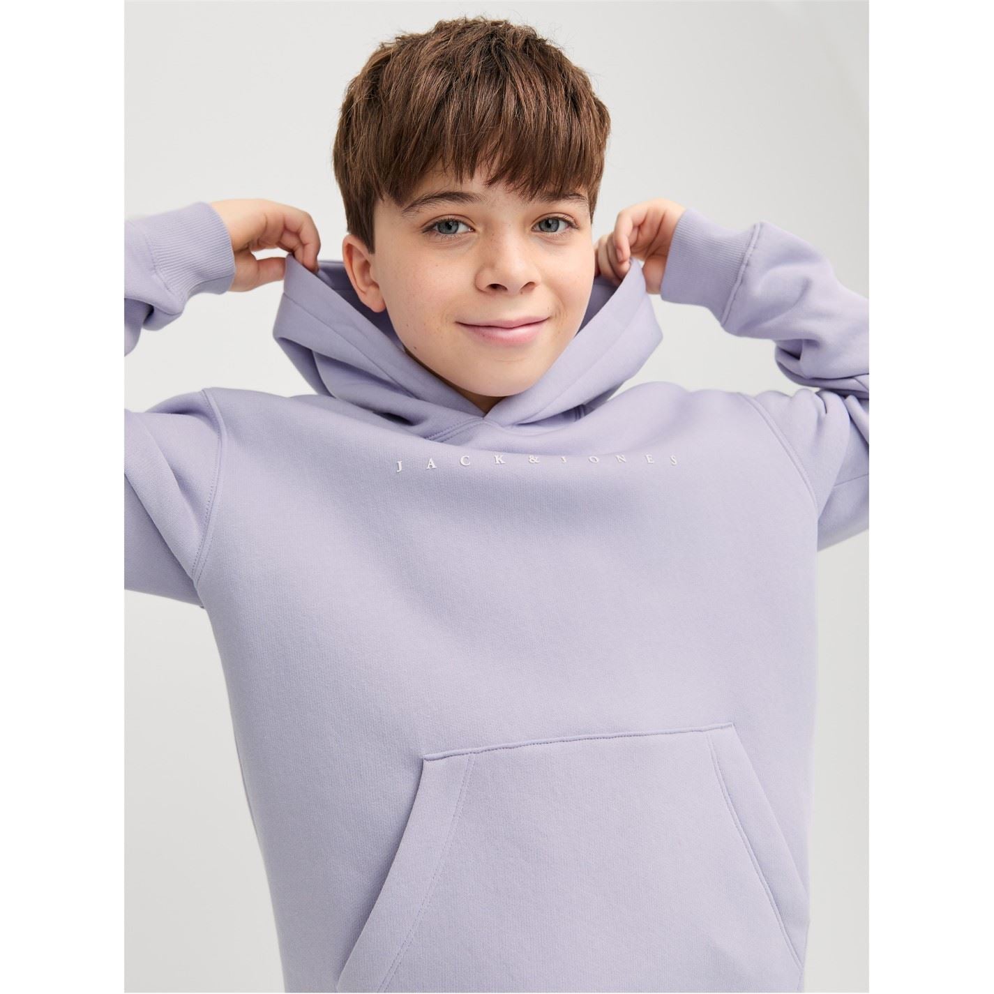 Jack and Jones Star Lettering Hooded Neck Kangaroo Pocket Sweatshirt