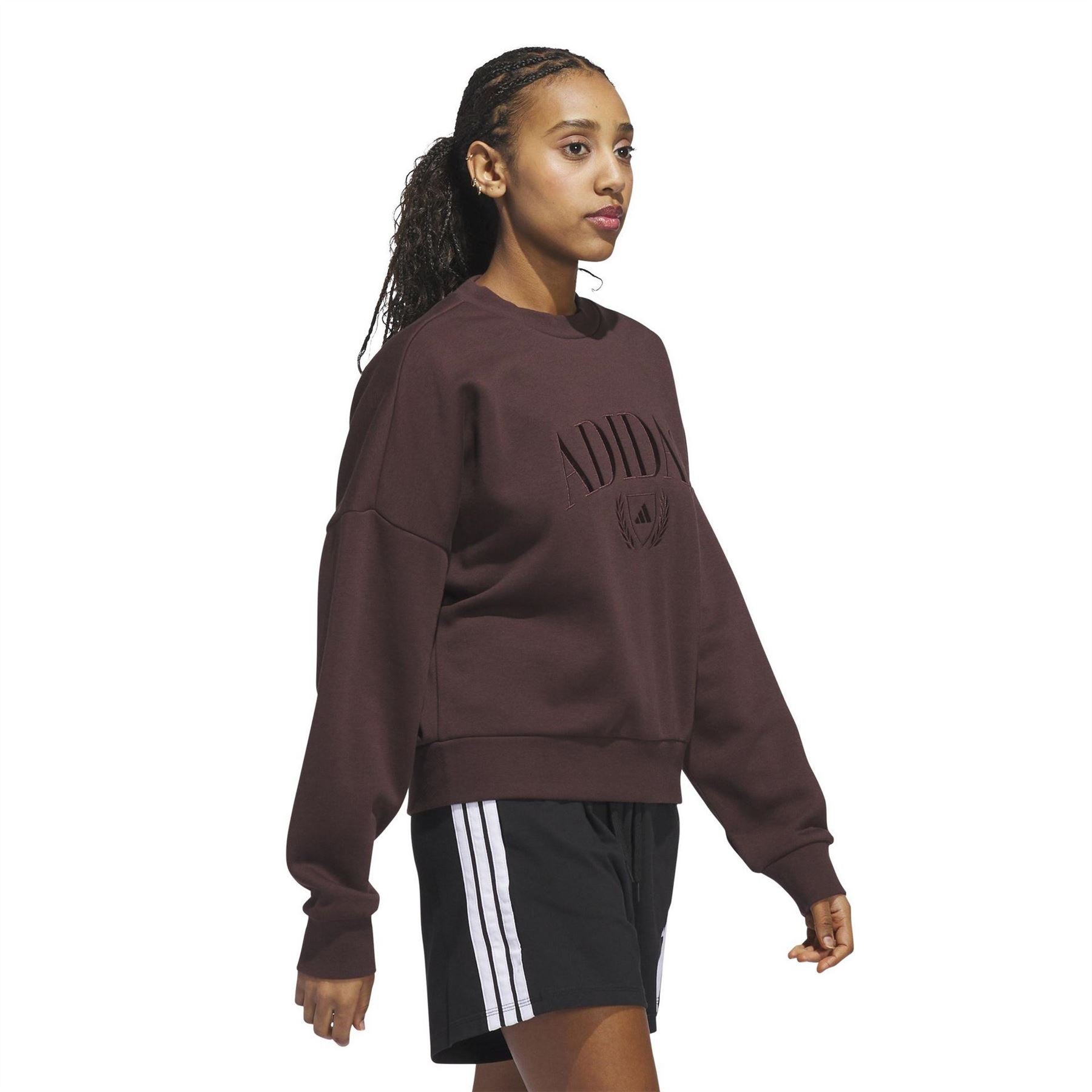 adidas Womens Cozy Holiday Graphic Sweatshirt