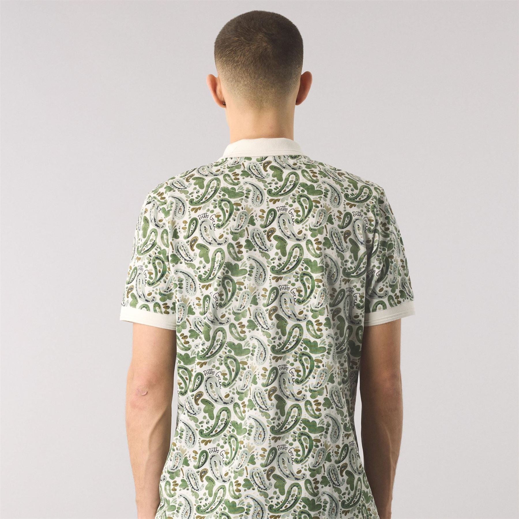 Pretty Green Aquarelle Paisley Short Sleeve Polo Shirt