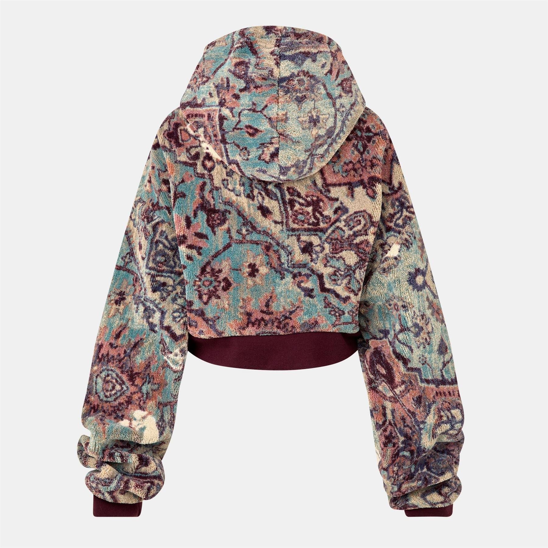 Off White Cropped Hooded Relaxed Fit Sweatshirt