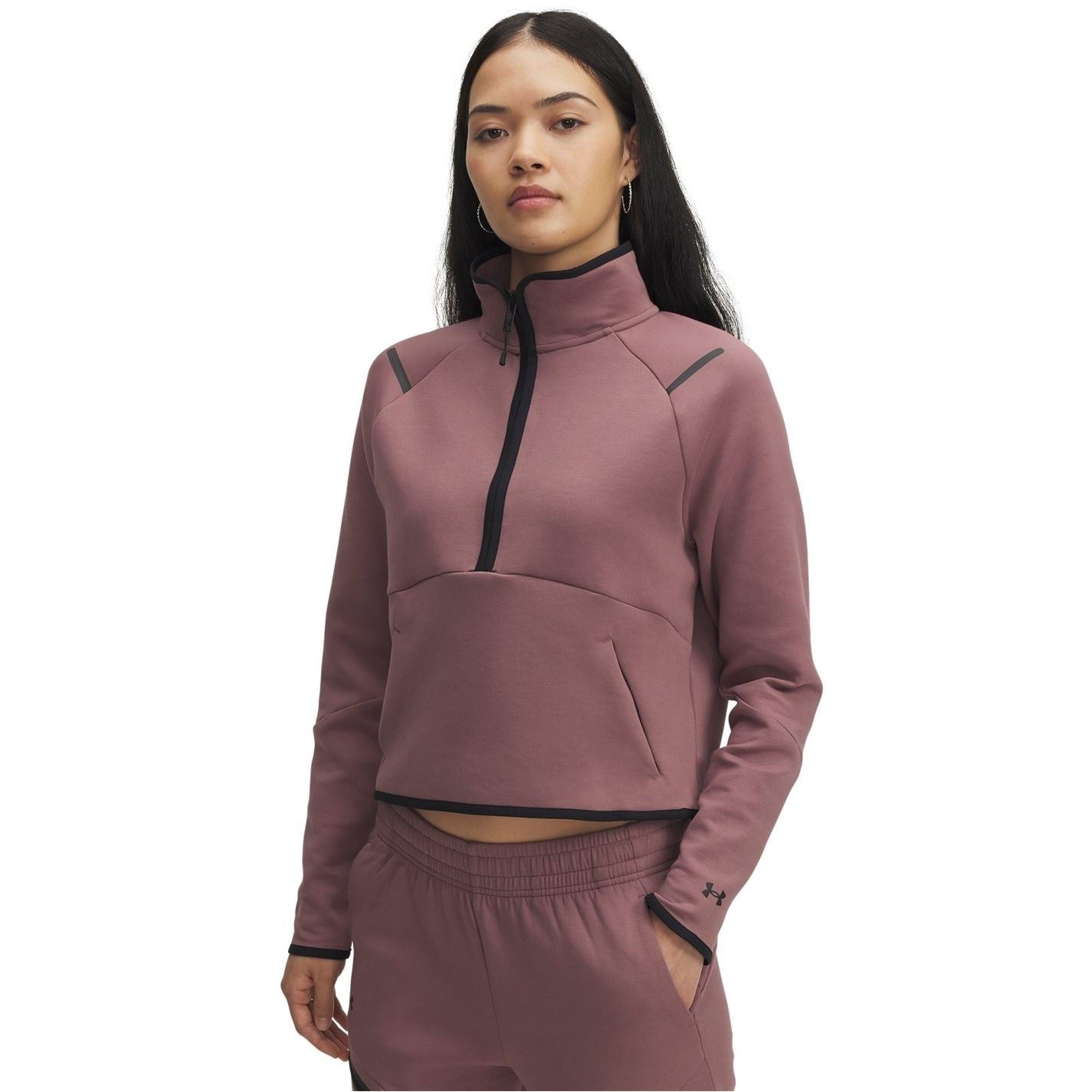 Under Armour Reflective Trim Cropped Raglan Sleeve Relaxed Fit Sweatshirt