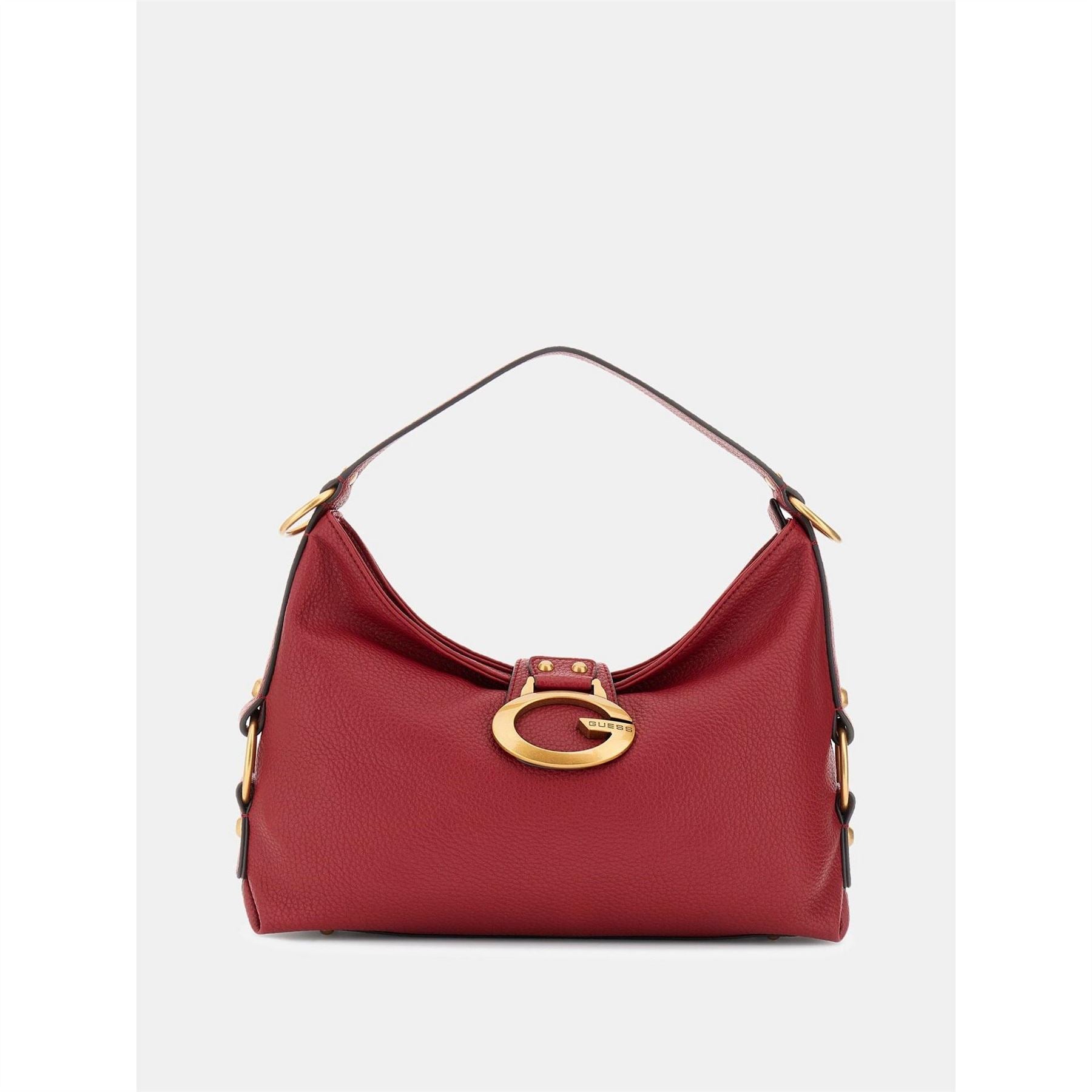 Guess Crescent Shaped Hobo Bag with Gold Tone Hardware