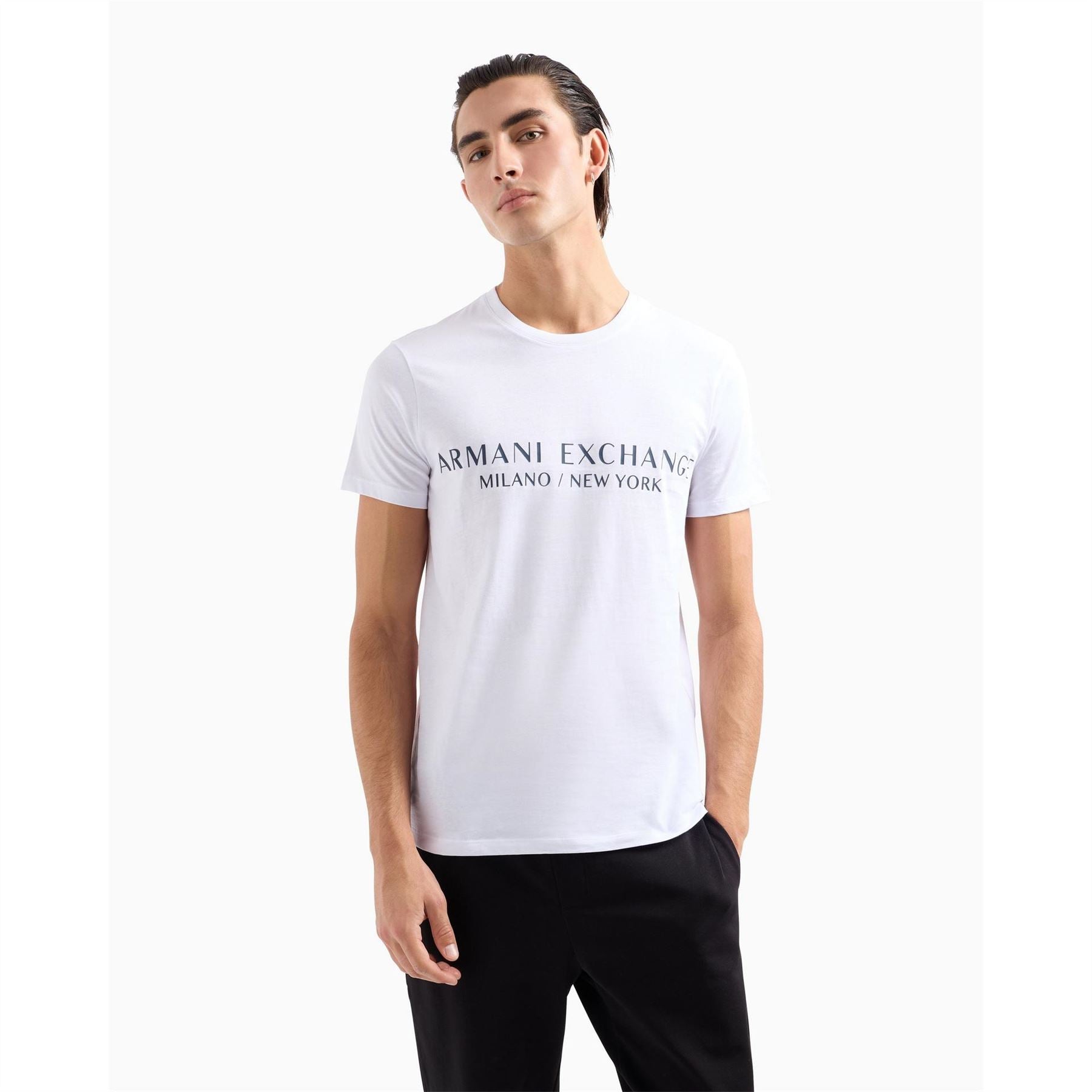 Armani Exchange Regular Fit Lettering Crew Neck T-Shirt