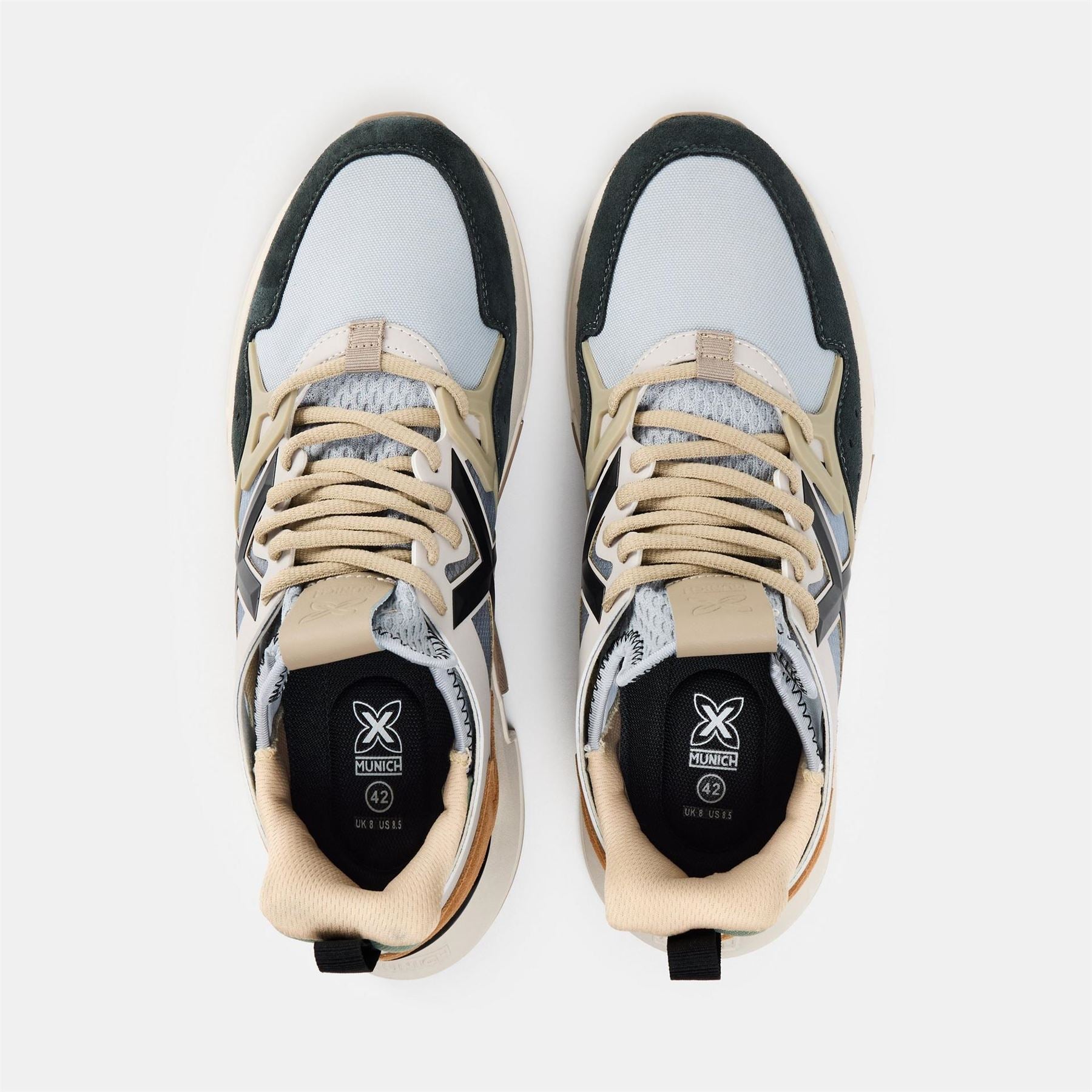 Munich Clik Lace-Up Sneakers with Built-In Heel