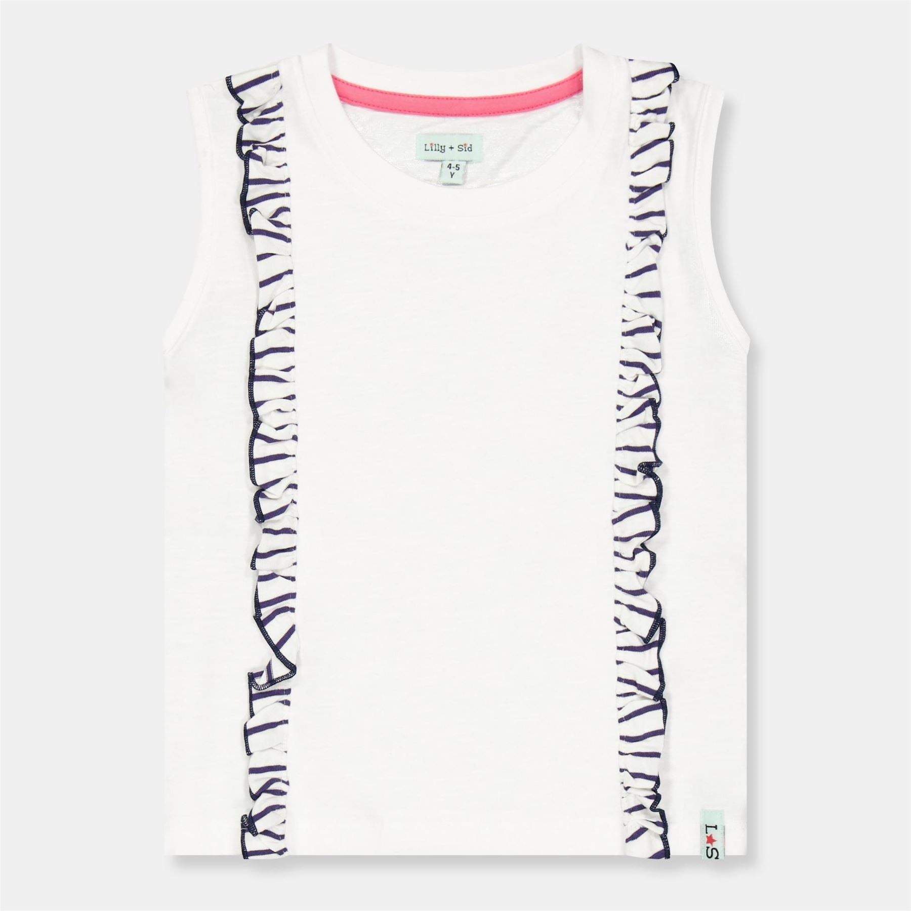 Lilly and Sid Frill Front Ruffle Sleeve T-Shirt