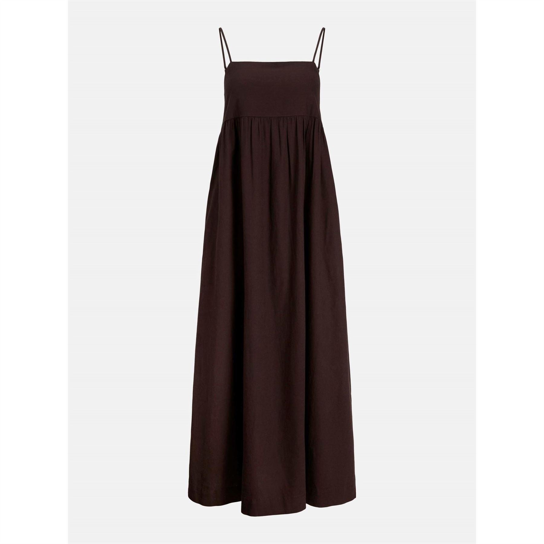 JJXX Linen Blend Spaghetti Strap Sleeveless Midi Sun Dress