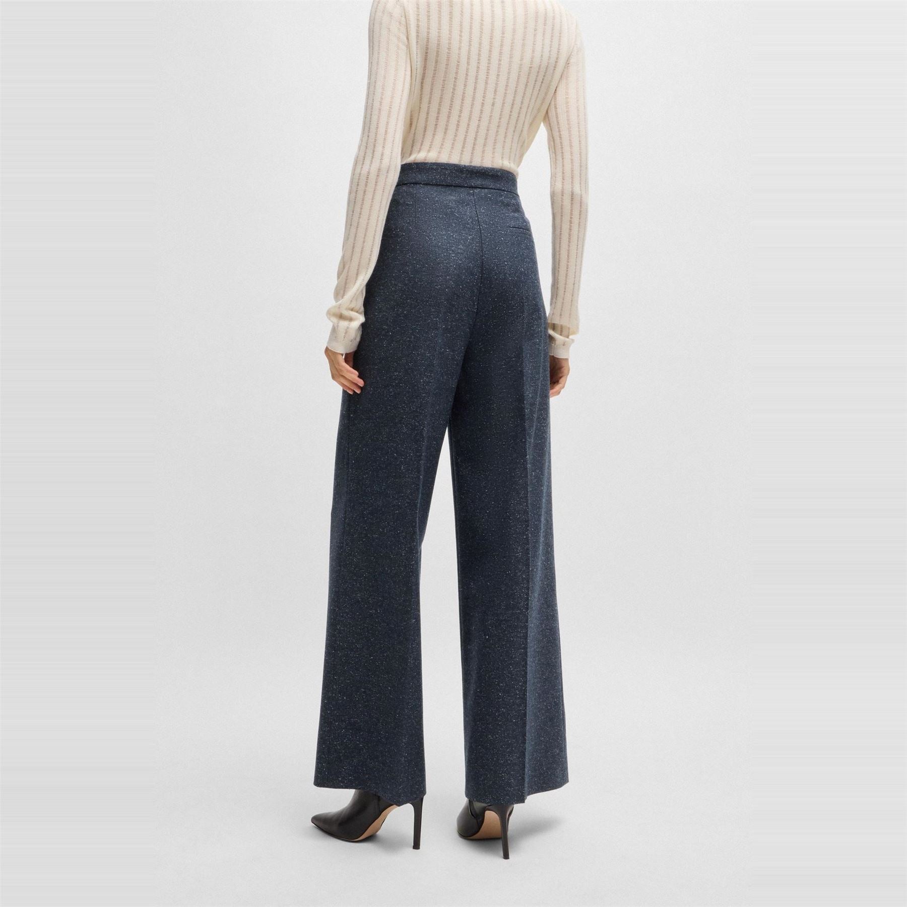 Boss Tupita Heathered Patterned Wide Leg Trousers