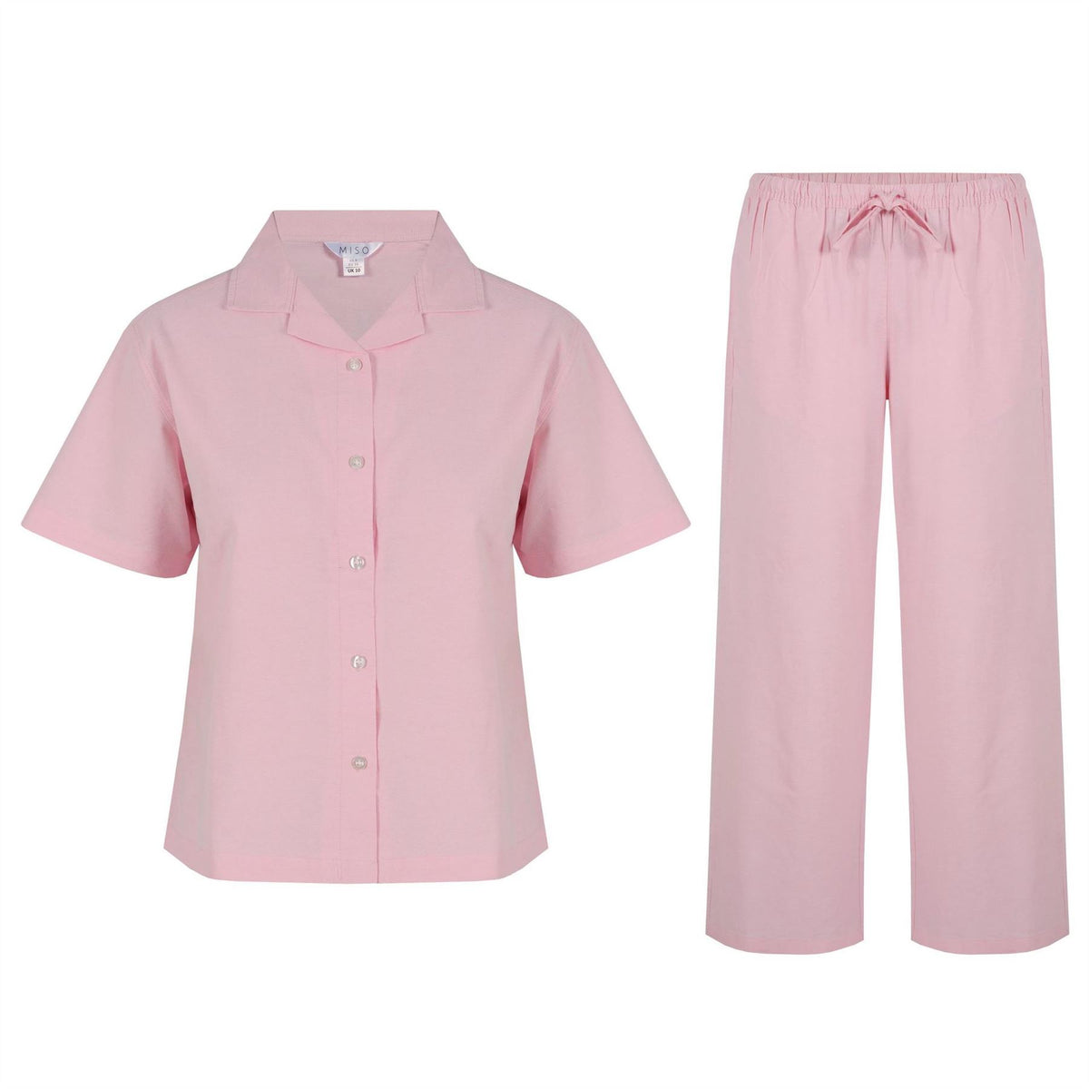 Miso Collared Neck Short Sleeve Shirt Casual Set
