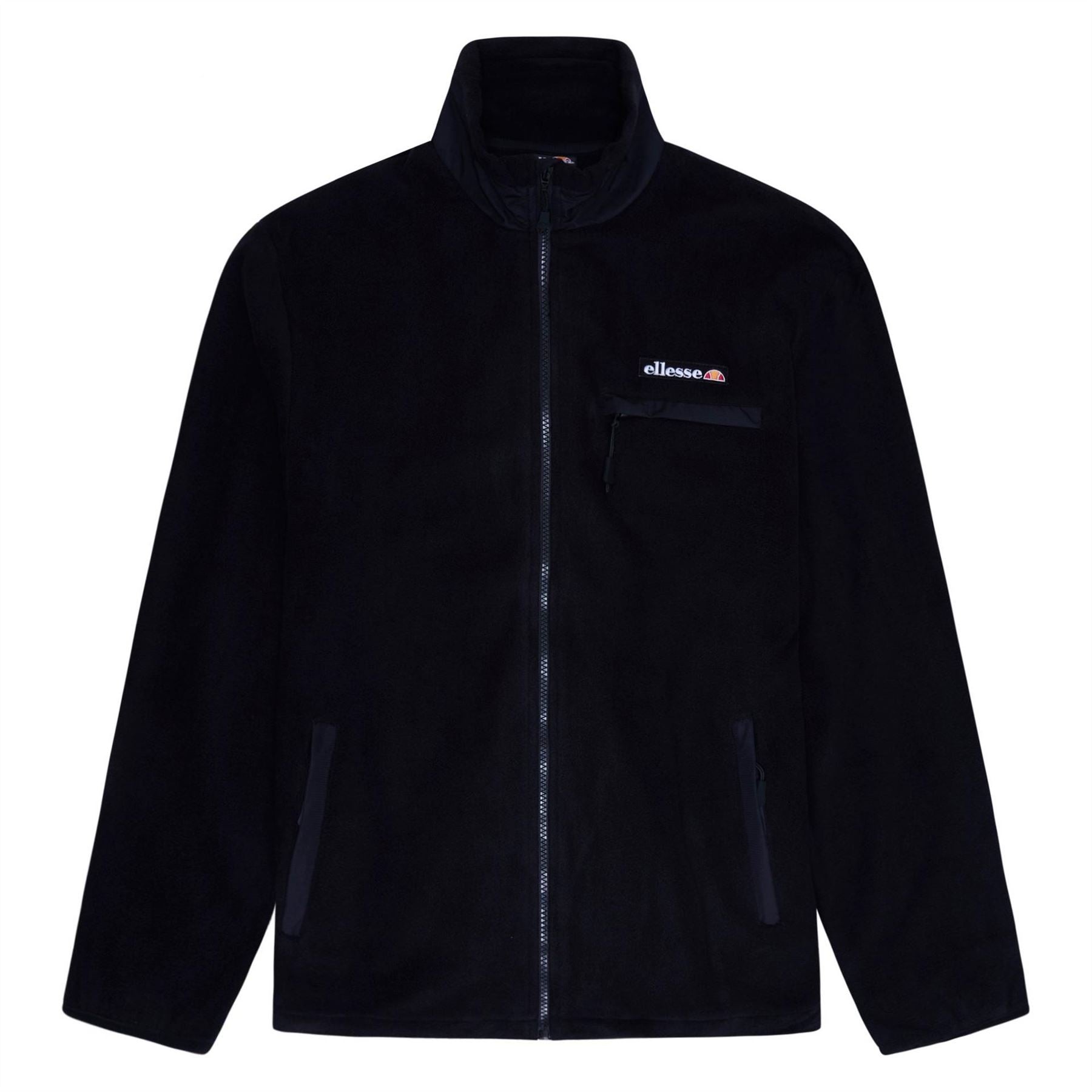 Ellesse Maseben Solid Patterned Full Zipper Ribbed Cuff Fleece Jacket