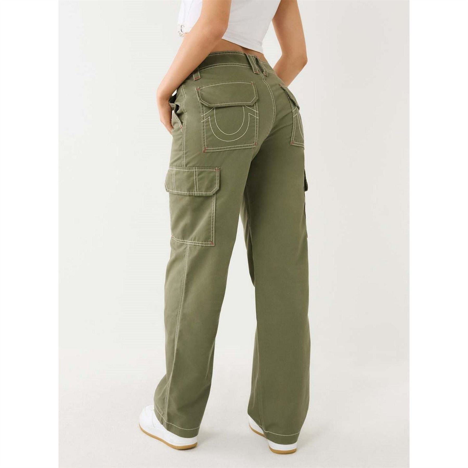 True Religion Military Oversized Wide Leg Cargo Trousers