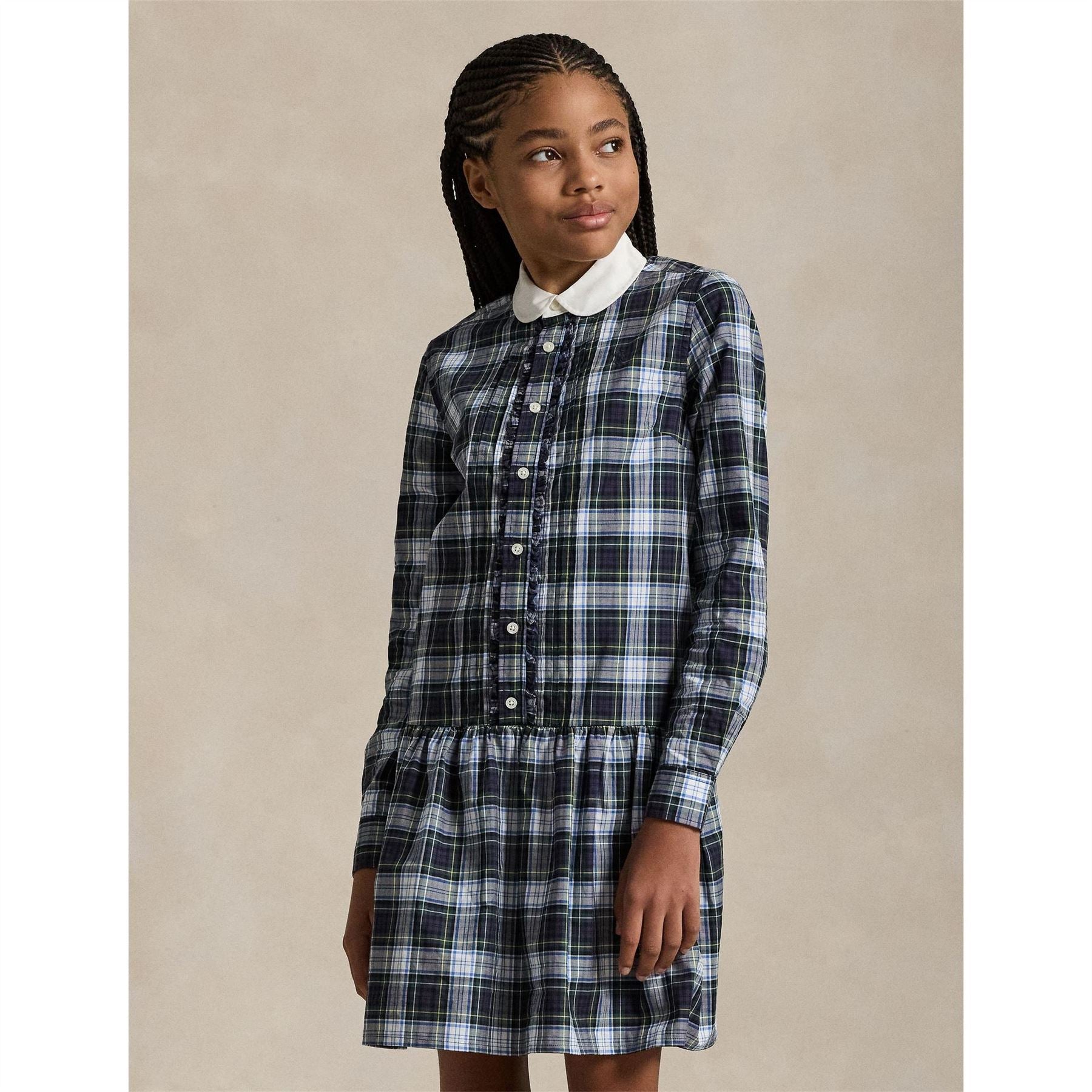 Polo Ralph Lauren Check Collared Neck Mini Dress