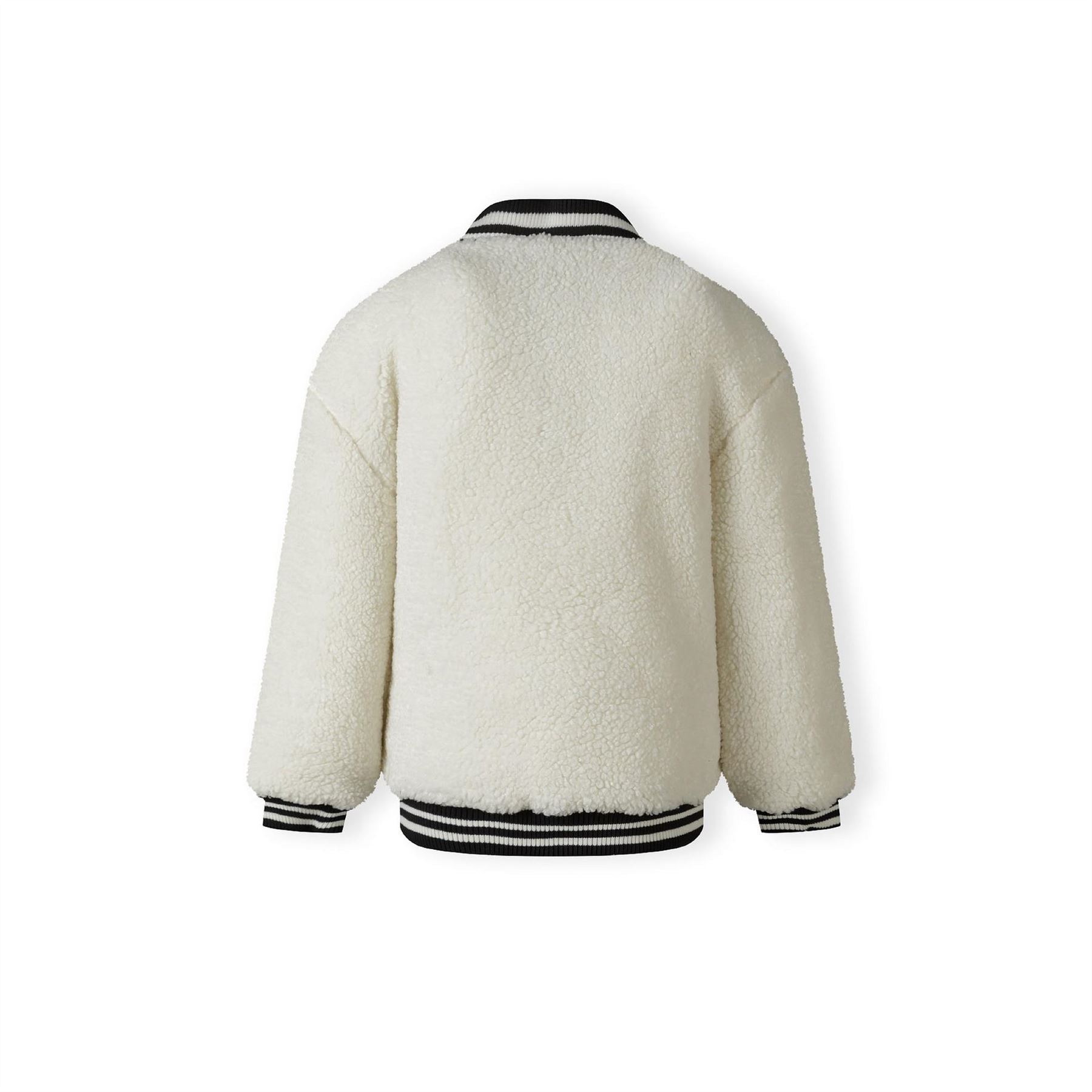 Minoti Girls Baseball Jacket With Snap Button Closure Cream