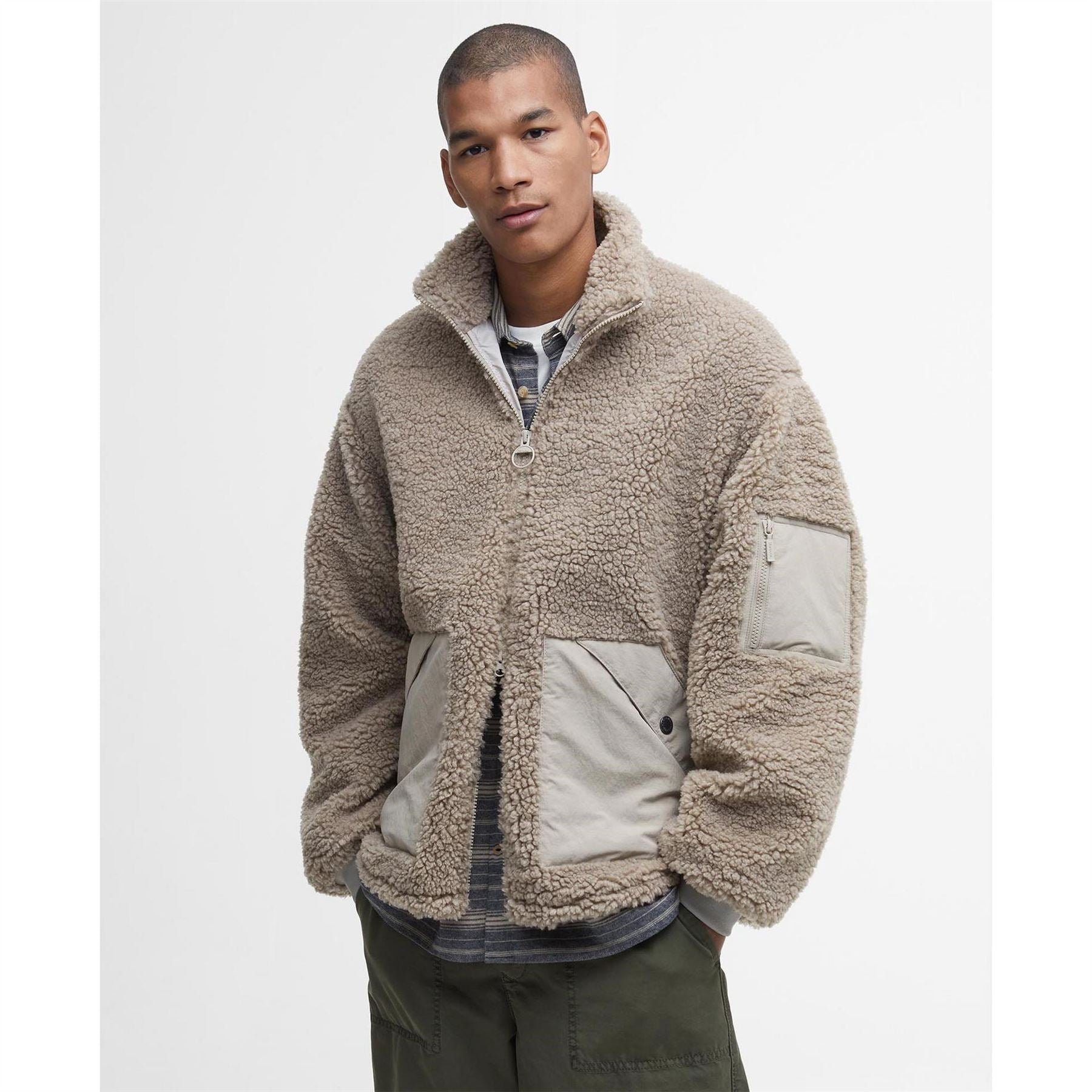 Barbour Weardale Fleece Funnel Neck Teddy Coat