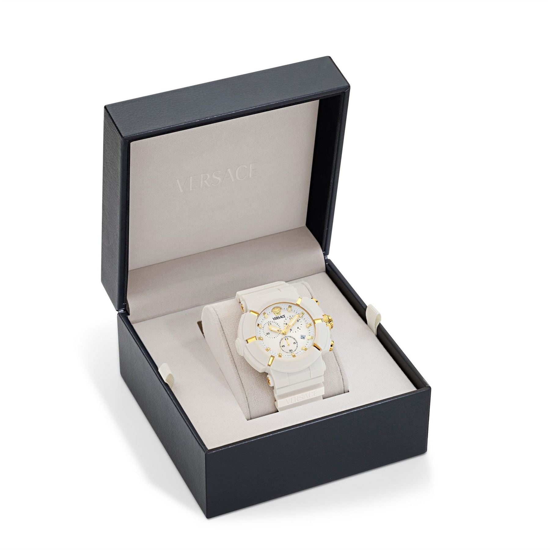 Versace Chronograph Fashion Rubber Bracelet Analogue Watch