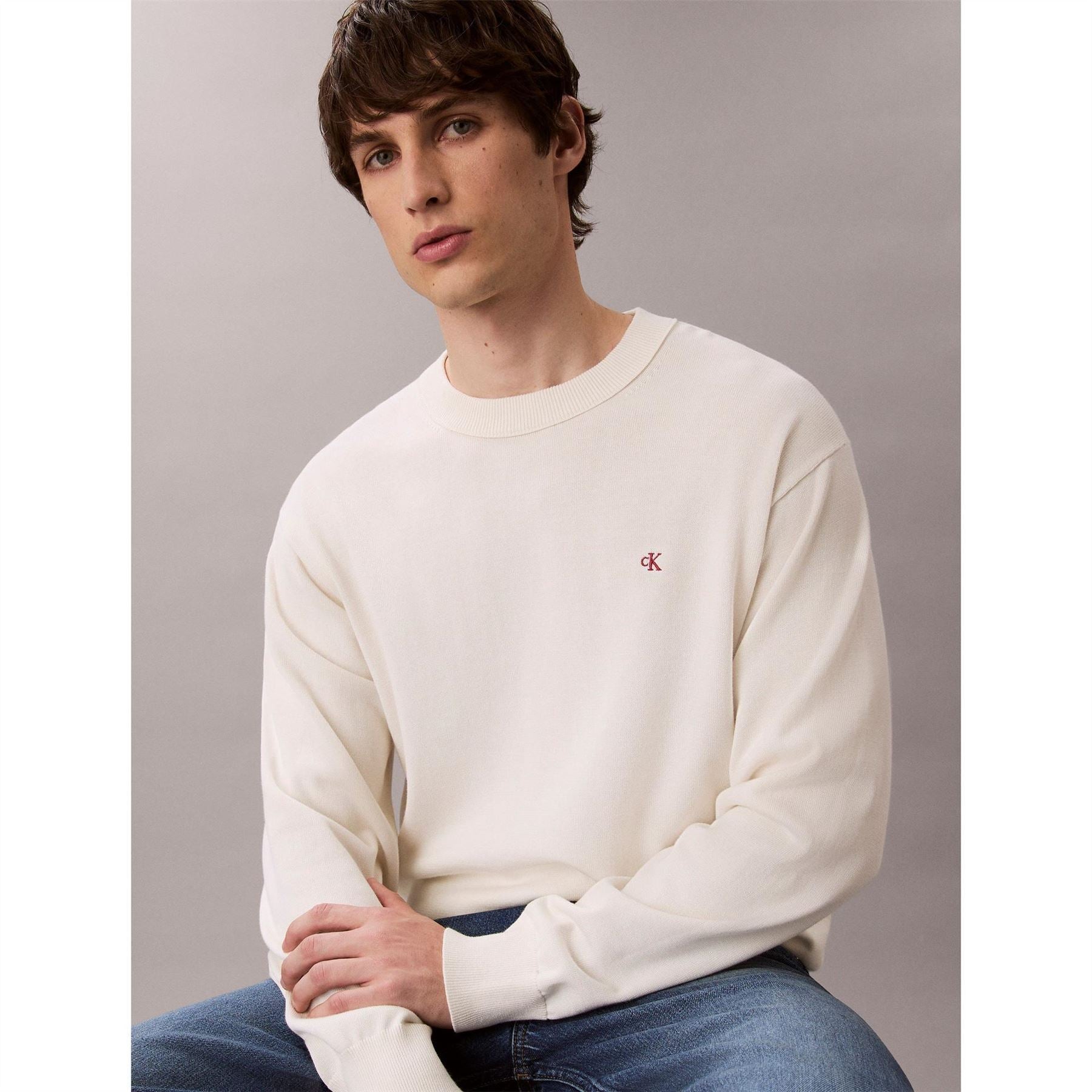 Calvin Klein Jeans Ckj Monogram Crew Neck Jumpers