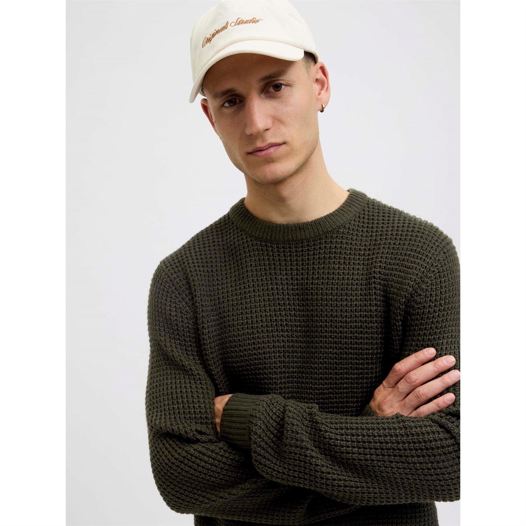 Jack and Jones Crew Neck Ribbed Collar Long Sleeve Sweater