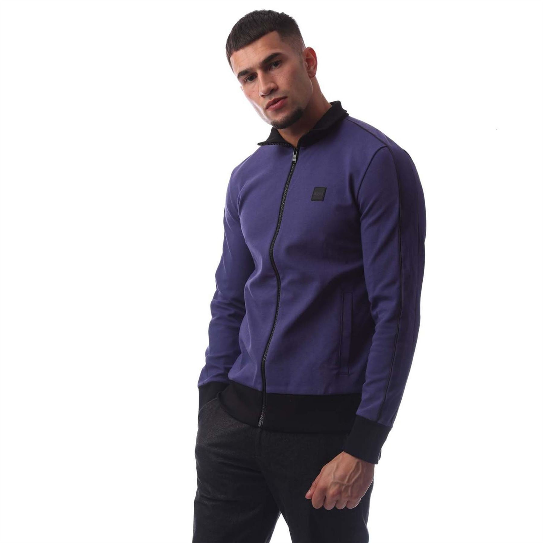 Boss Sommers Regular Fit Funnel Neck Long Sleeve Athletic Top