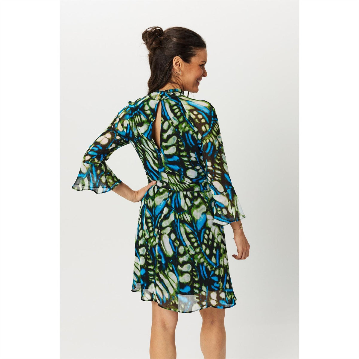 Biba High Neck Mini Skater Dress