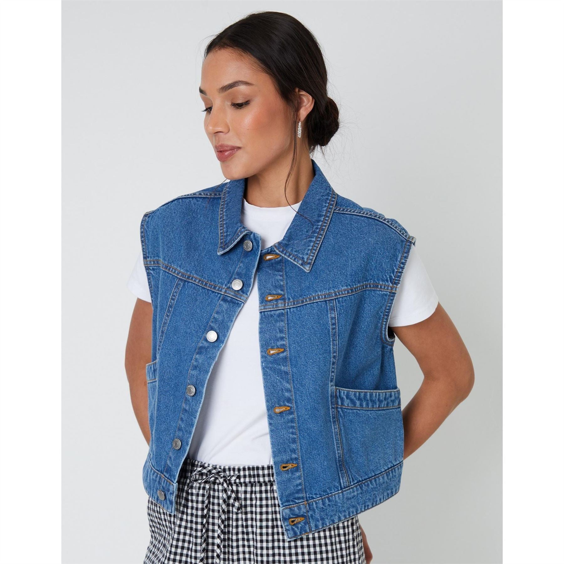 Threadbare Lucky Solid Patterned Denim Jacket