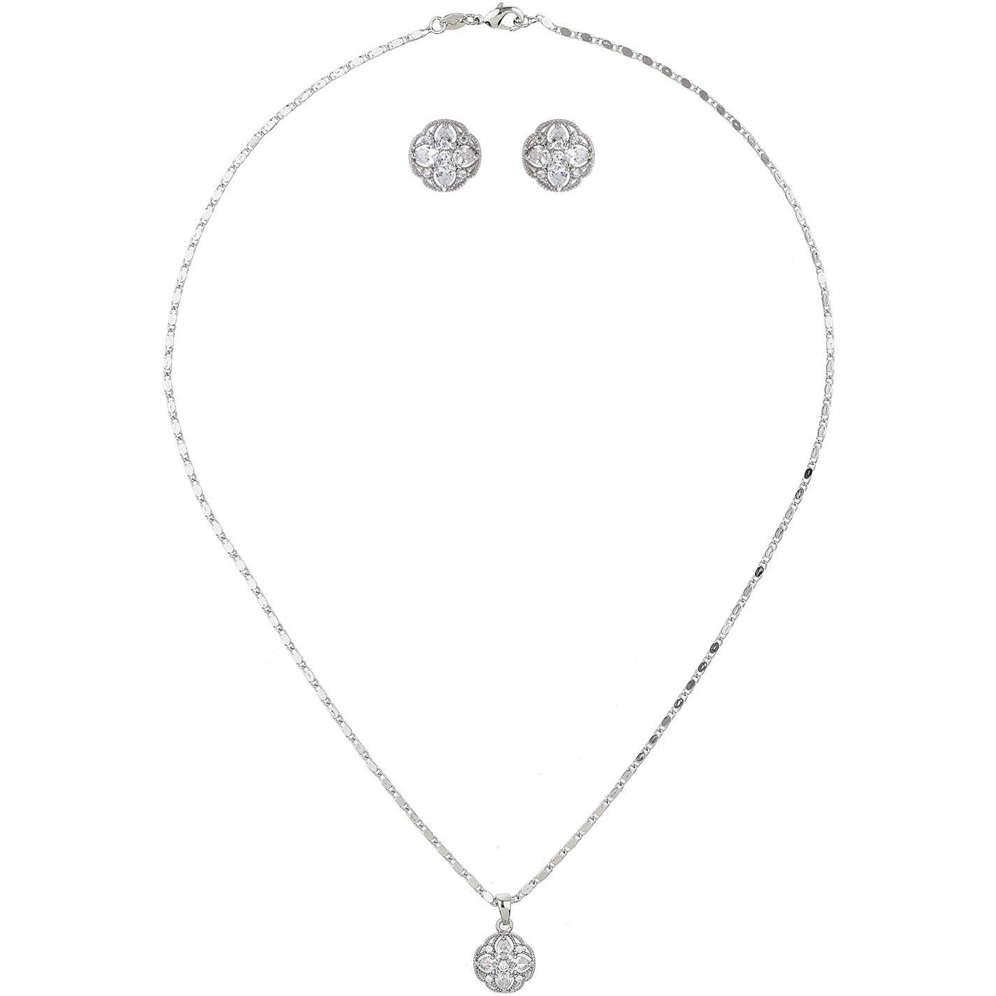Mason Knight Yager Round Flowe Necklace Earring Set