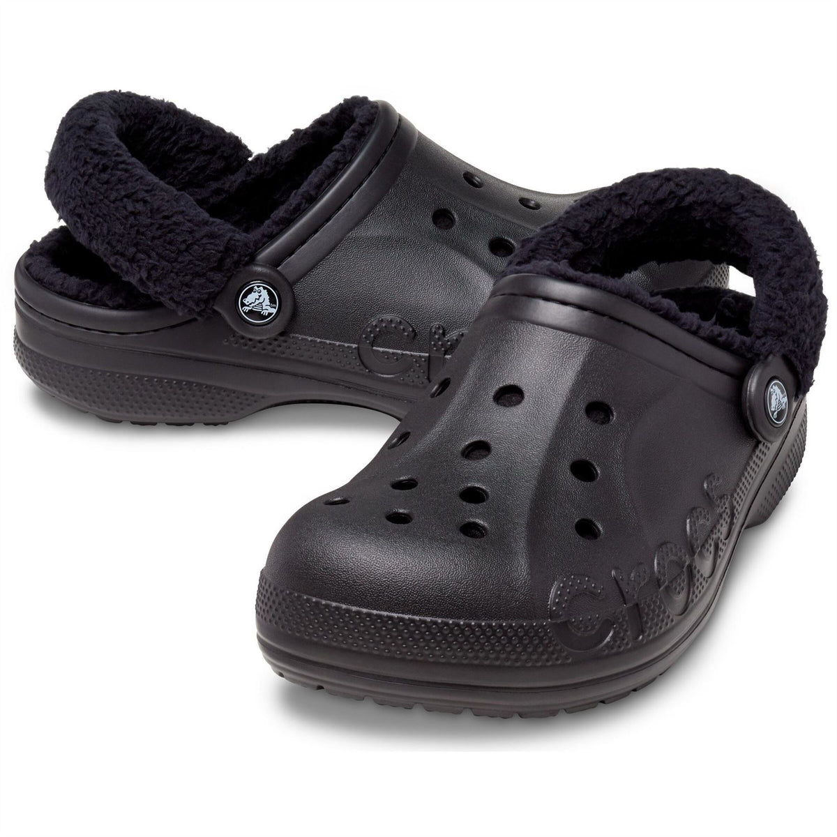 Crocs Baya Lined Fuzz Strap Mule Slippers