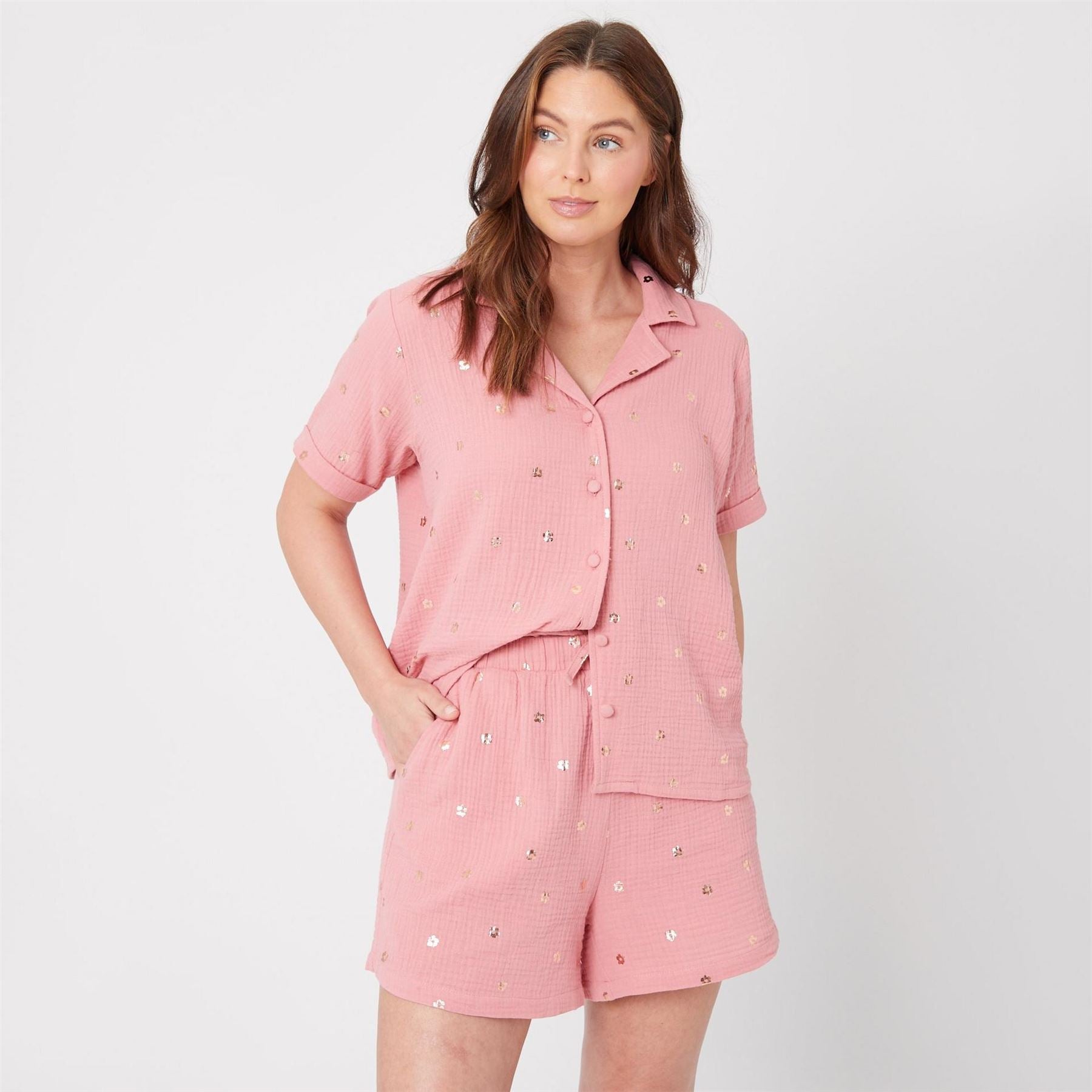 Be You Foil Flower Short Sleeve Pyjama Sets