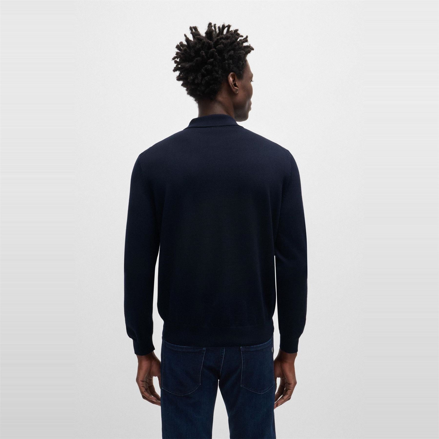 Boss Bono Black Knitted Crew Neck Jumpers