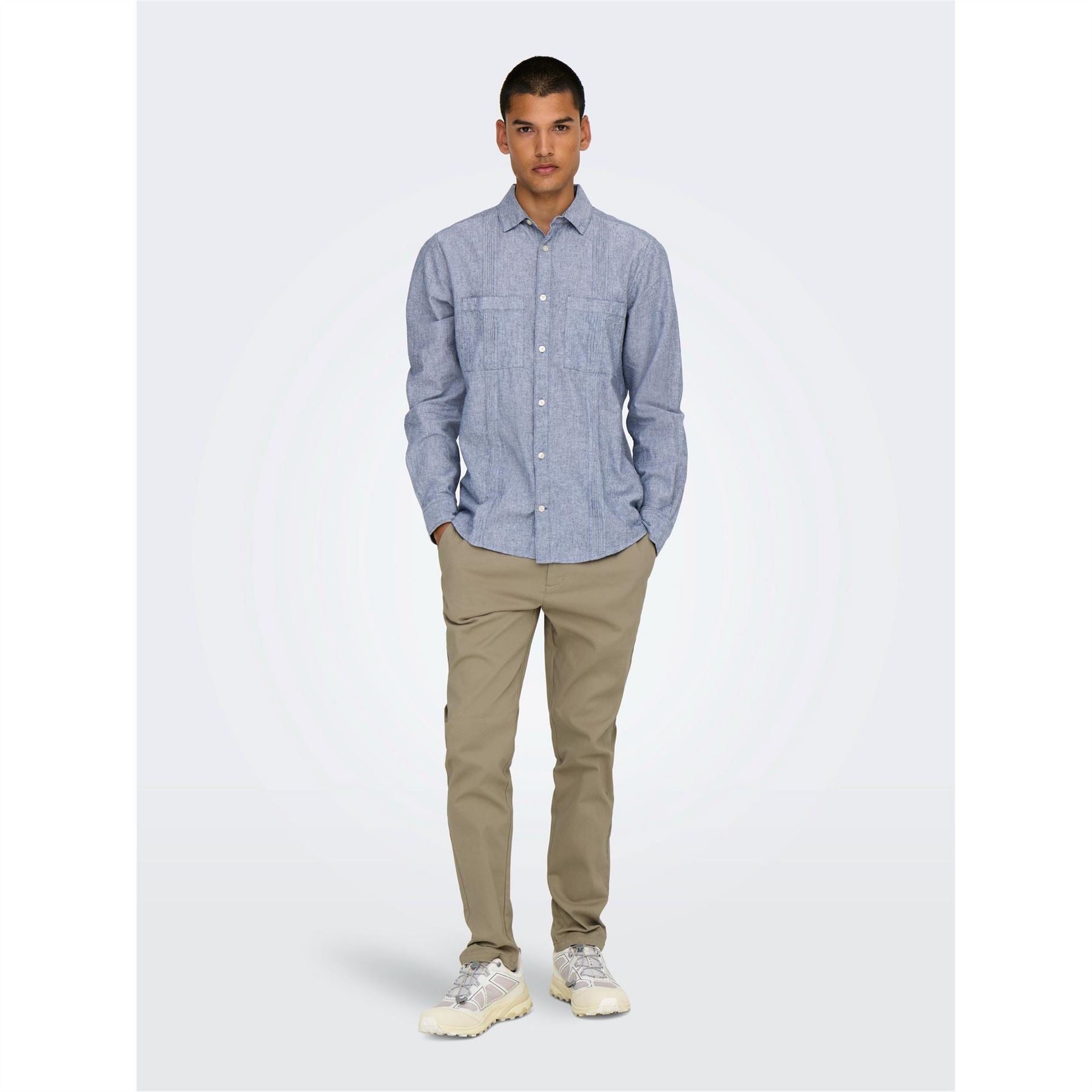 Only Solid Patterned Straight Chinos