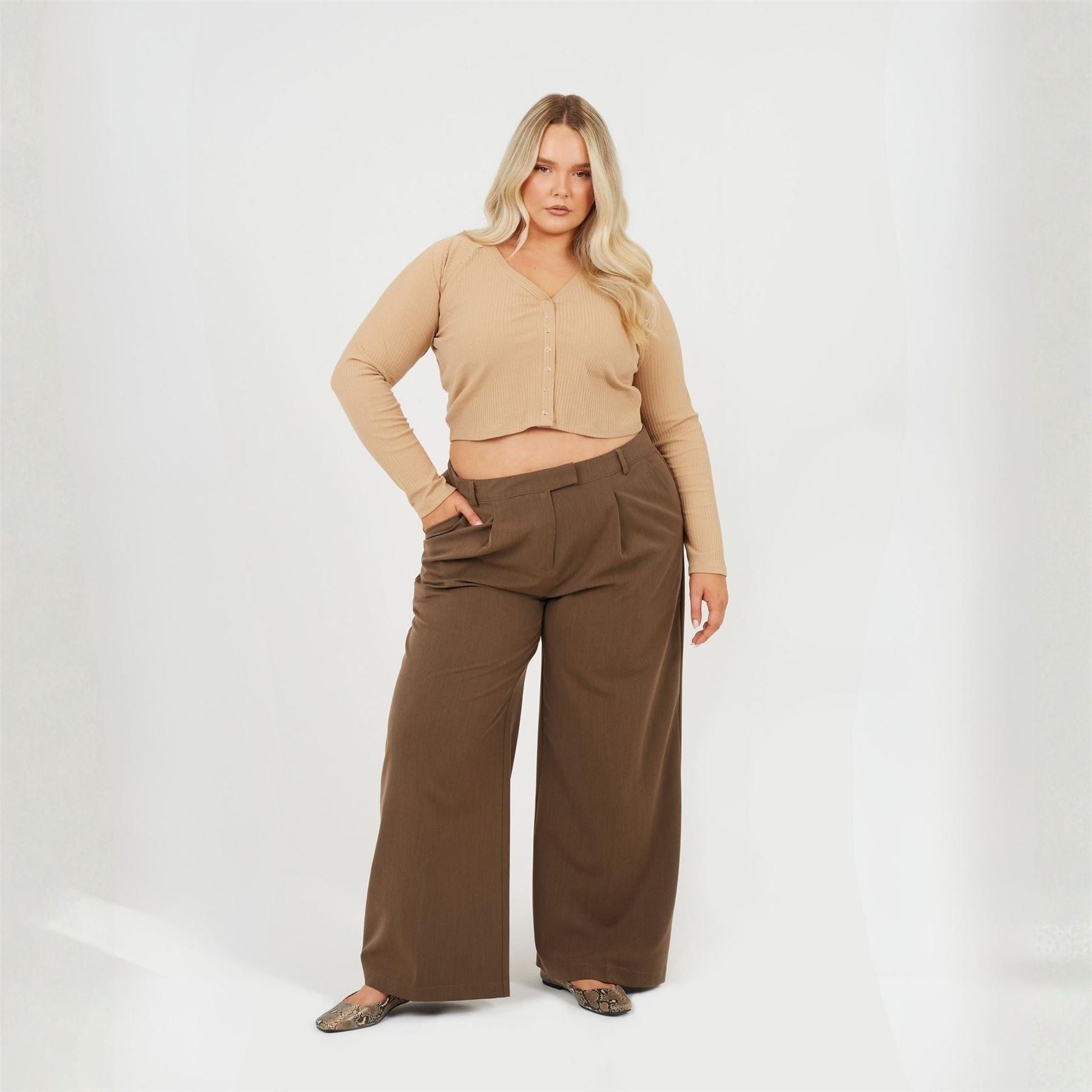 Brave Soul V-Neck Long Sleeve Button Placket Blouse