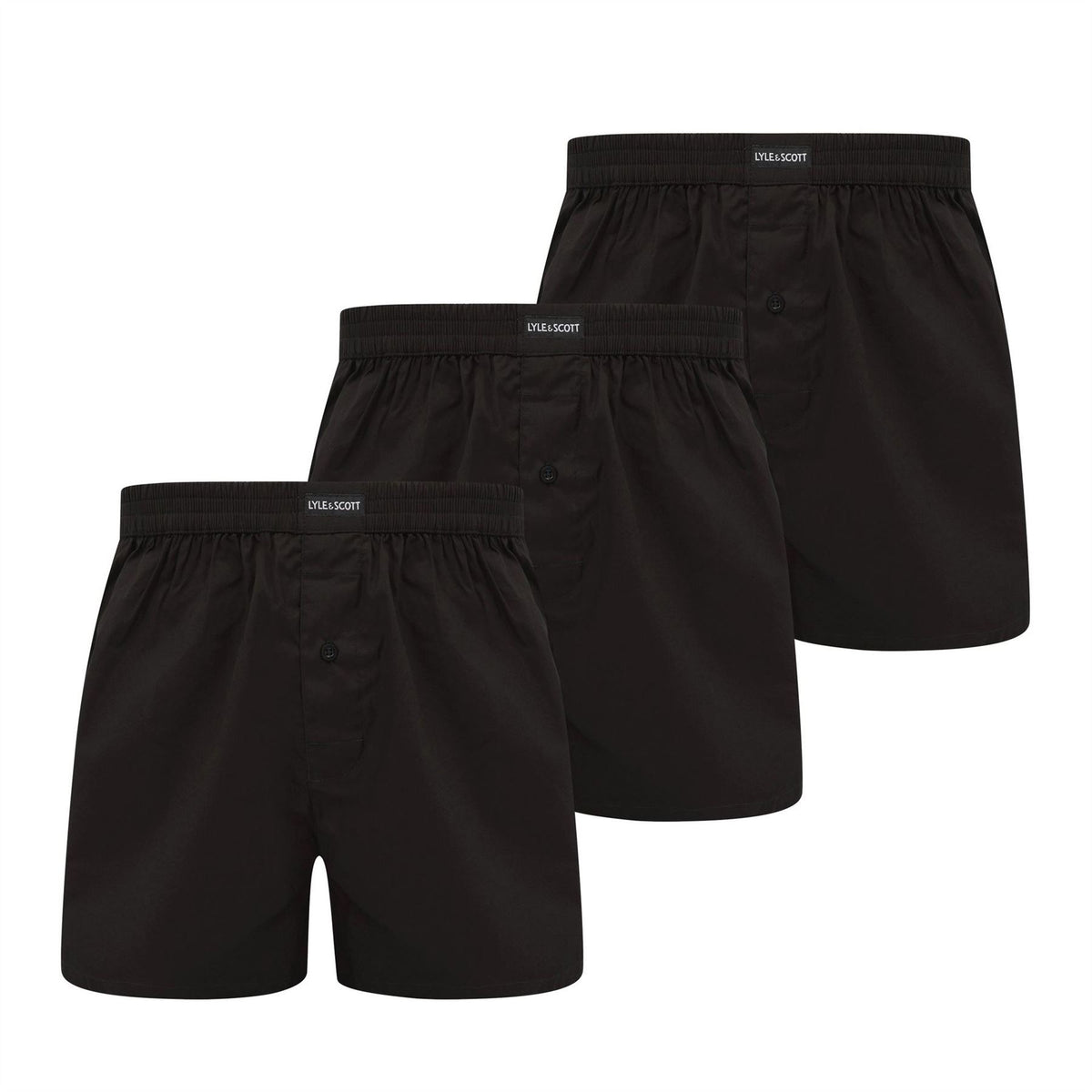 Lyle and Scott 3 Pack Woven Plain Design Boxer Shorts