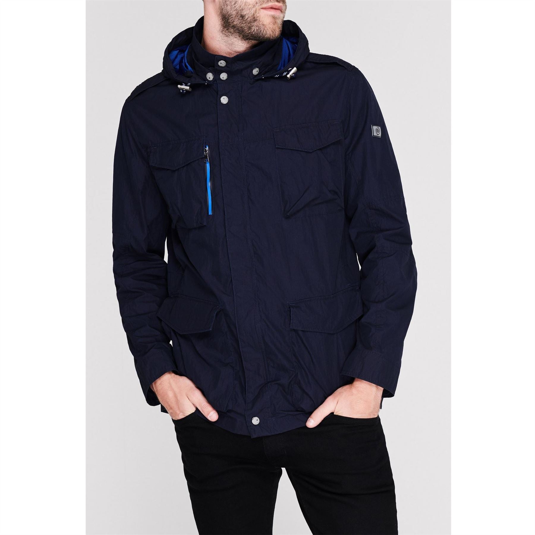 Bugatti  Double Breasted Water Resistant Hooded Pea Coat