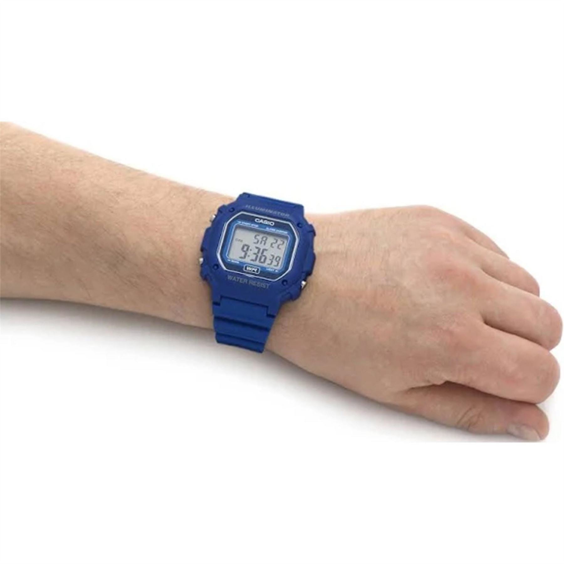 Casio Style Blue Strap Rectangle Case Led Backlight Digital Watch
