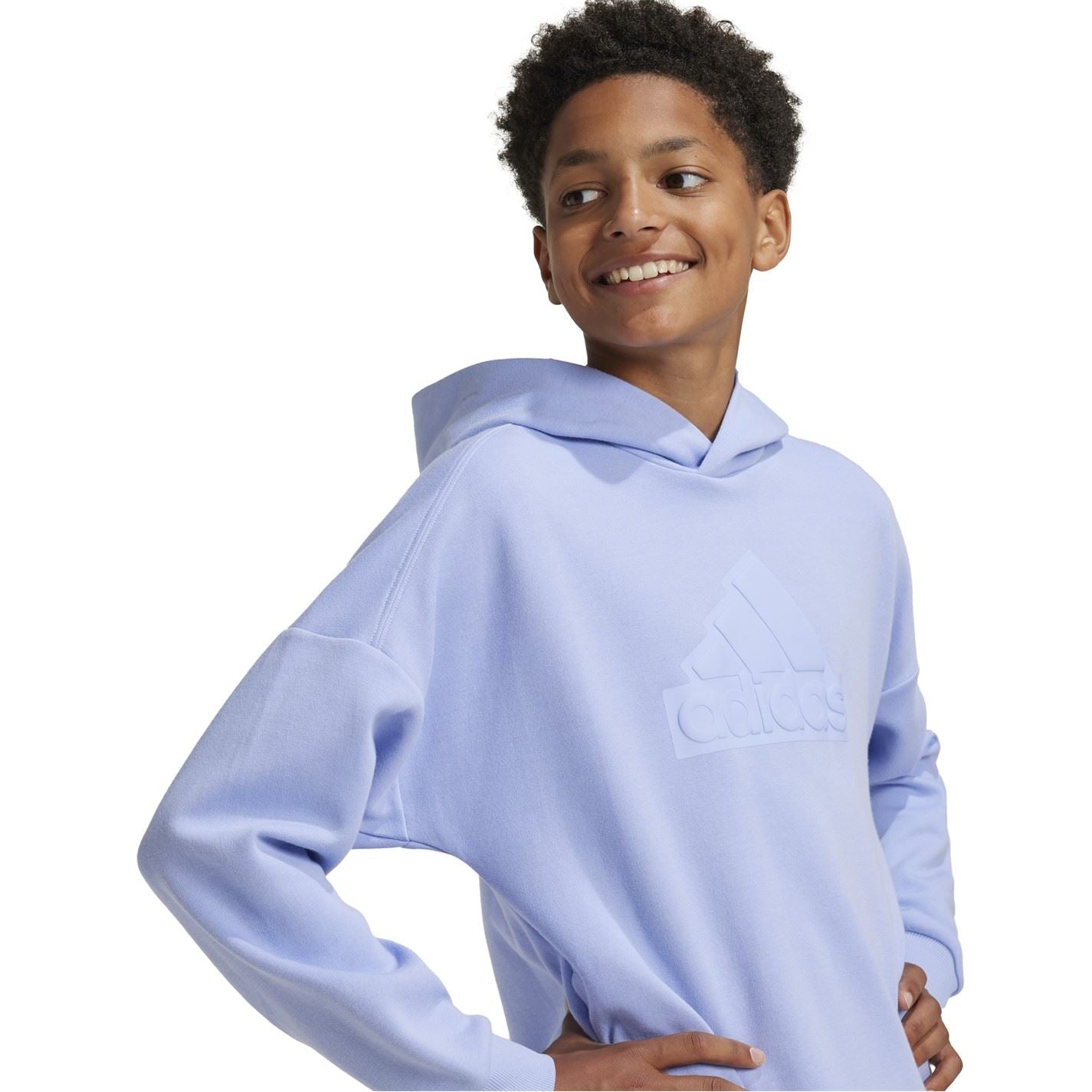 adidas Kids Logo Hooded Neck Long Sleeve Sweatshirt