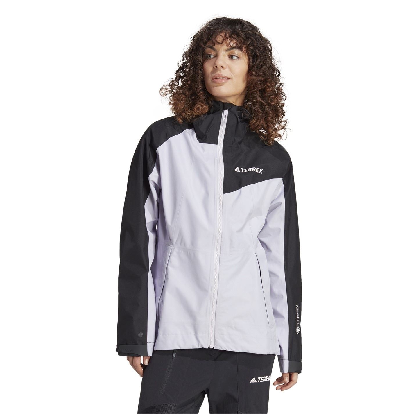 adidas Color Block Hooded Full Zipper Shell Jacket with Zipped Pocket