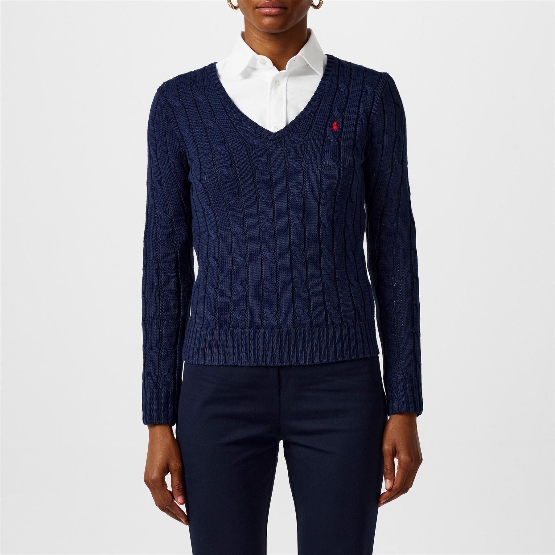 Polo Ralph Lauren Cable Knit V Neck Jumper