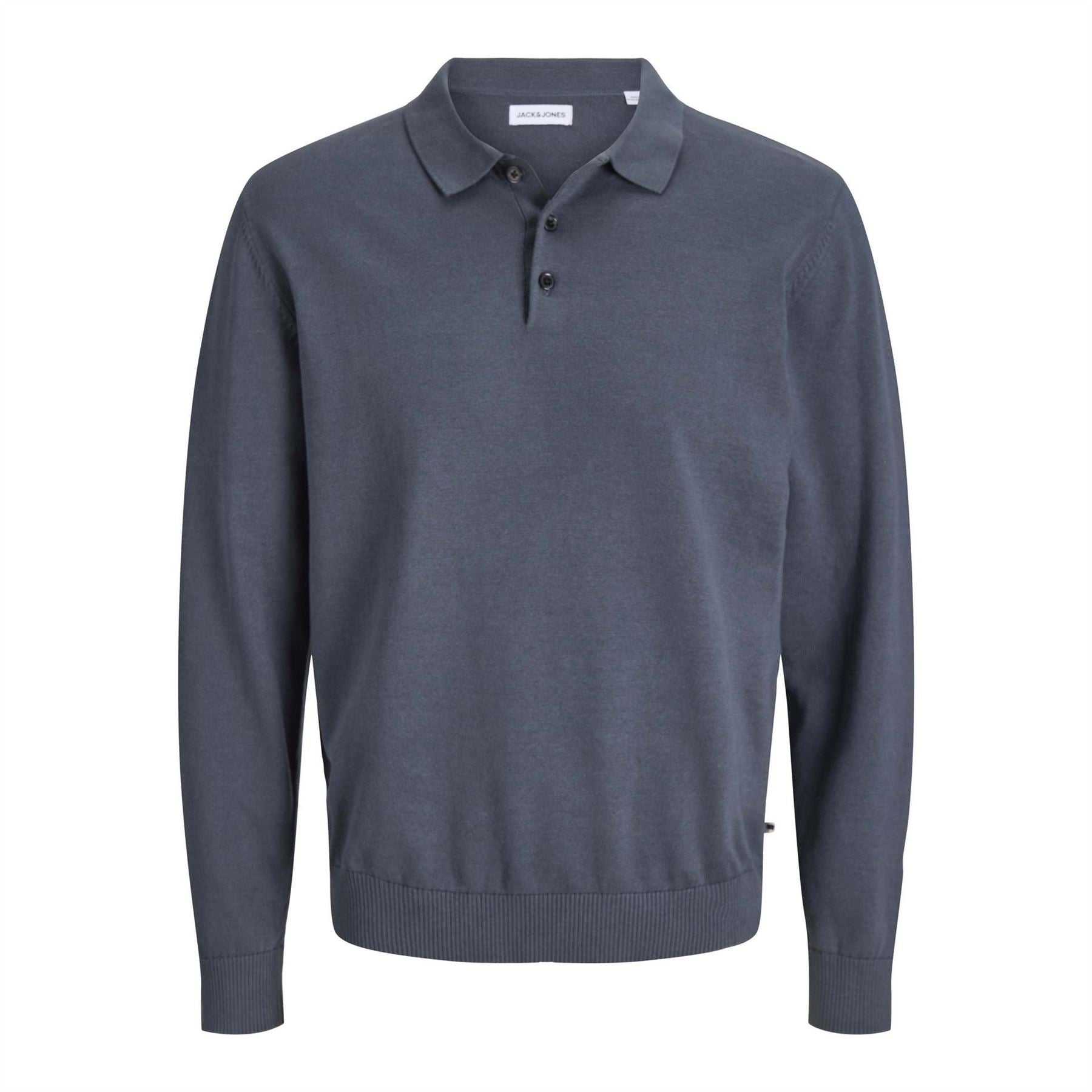 Jack and Jones BSC Button Placket Collared Long Sleeve Sweater
