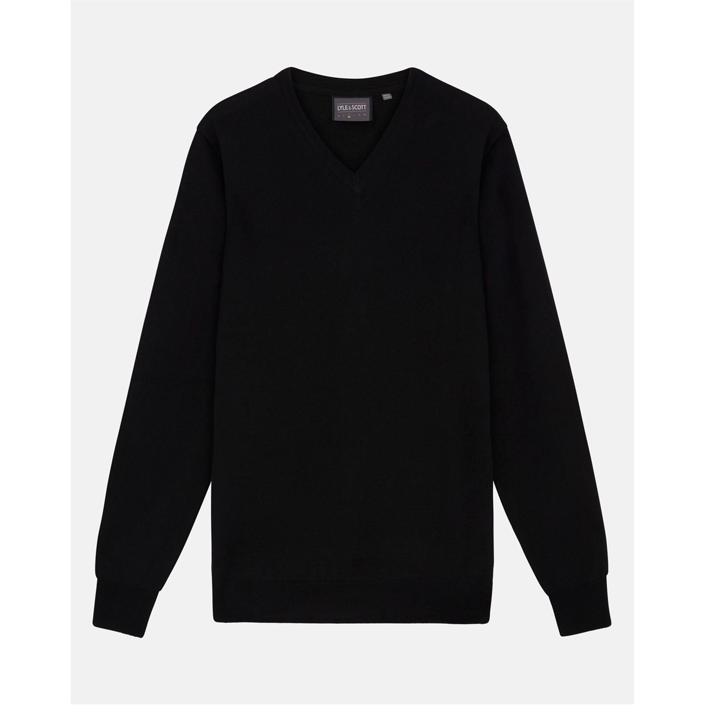 Lyle and Scott V-Neck Tonal Eagle Long Sleeve Sweater