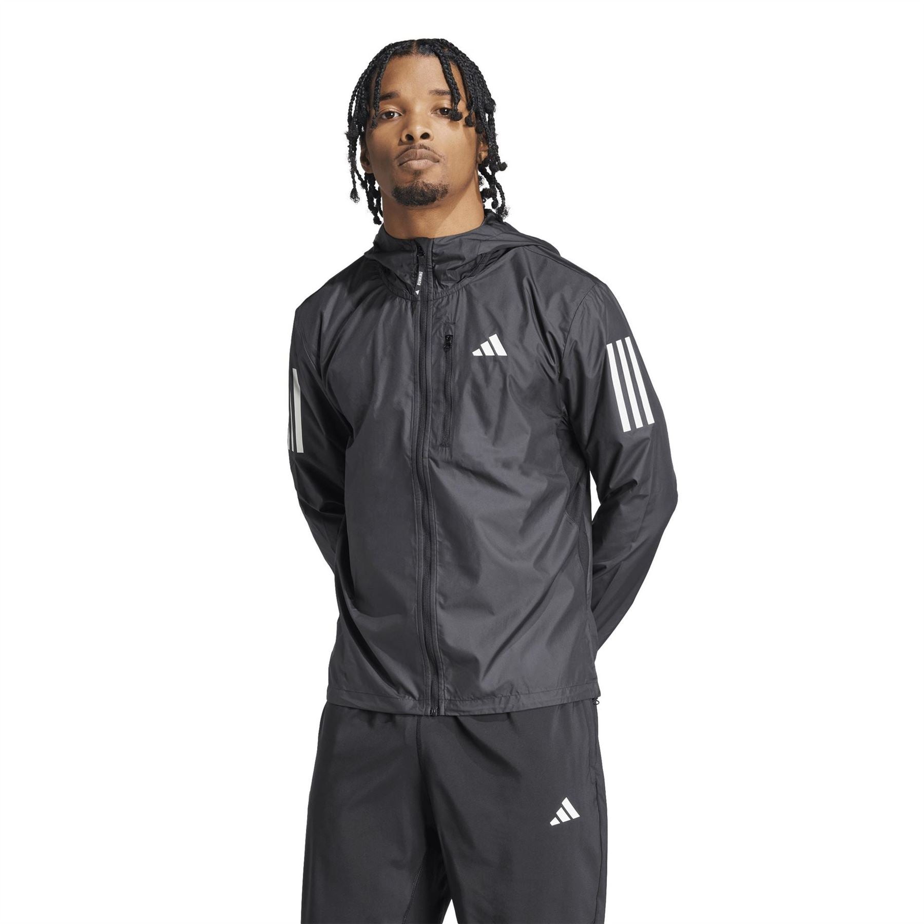 adidas Own The Run Wind Resistant Reflective Long Sleeve Performance Running Jacket
