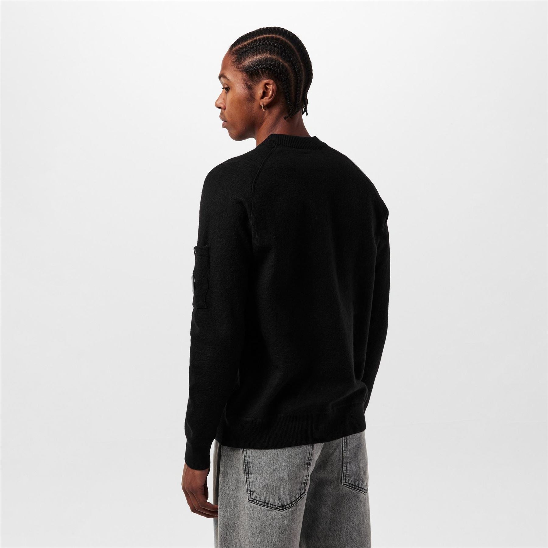 CP Company Wool Blend Crew Neck Raglan Sleeve Sweater