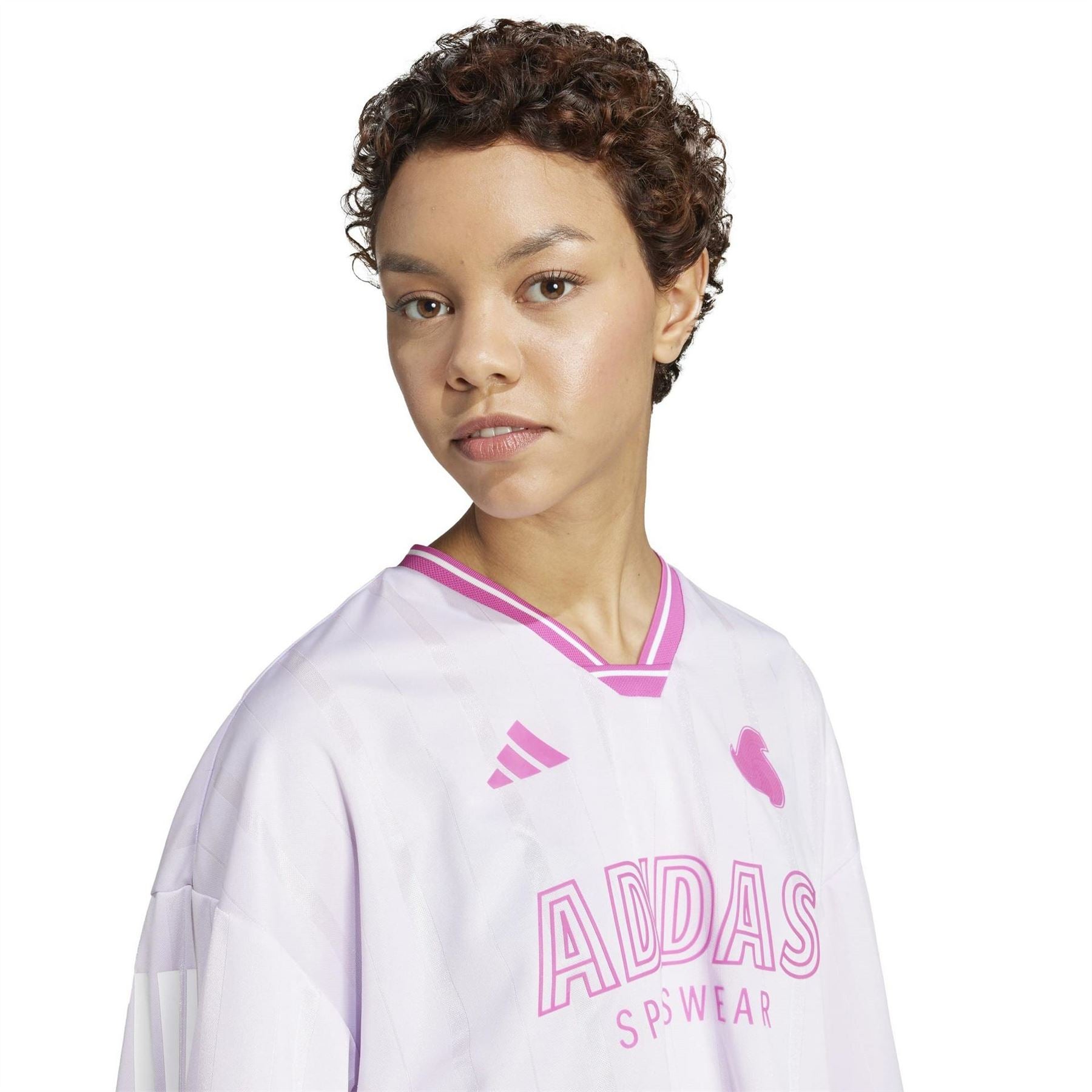 adidas Tiro Three Bar Logo Cropped Drop Shoulder Lettering Relaxed Fit T-Shirt