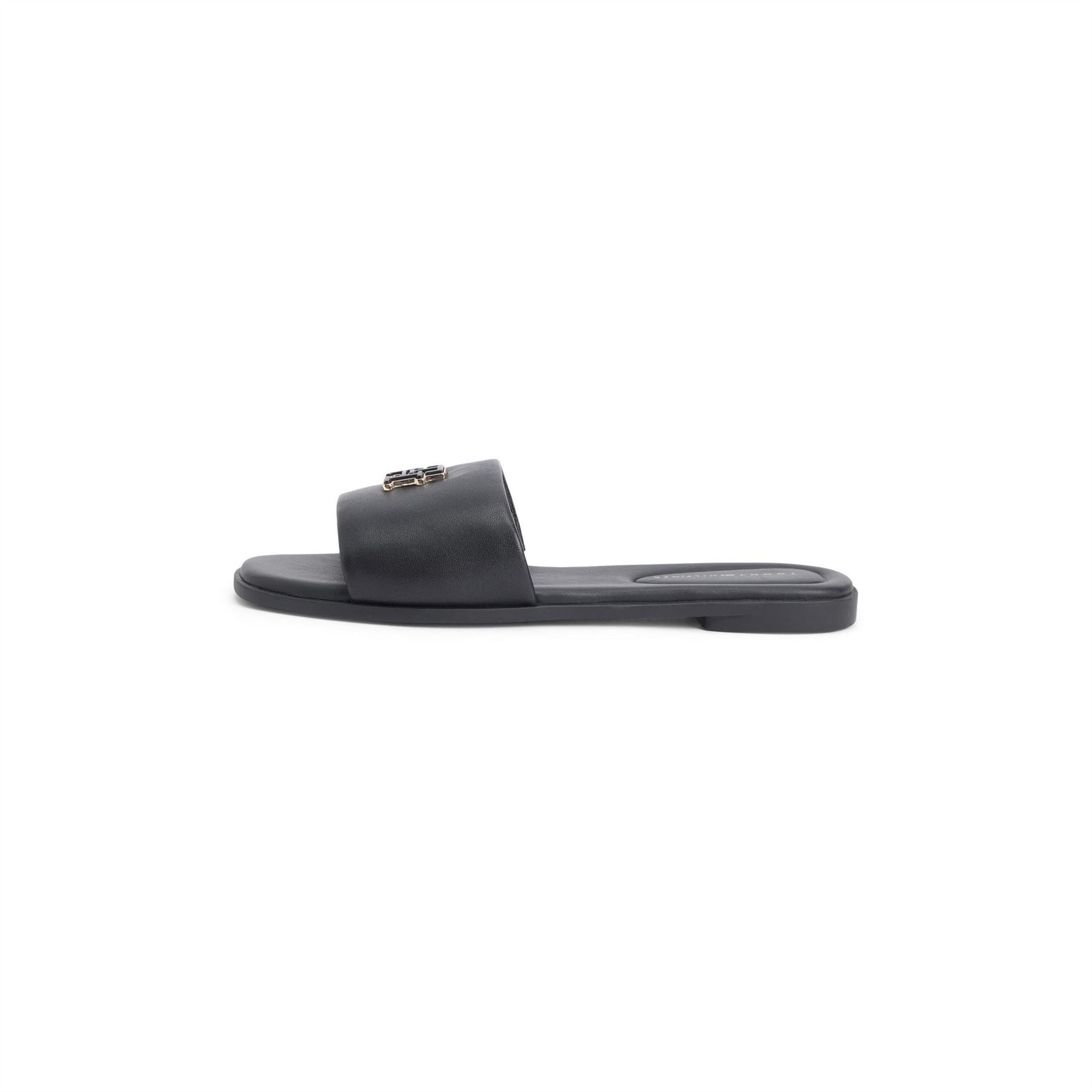 Tommy Hilfiger Monogram Strap Leather Mules