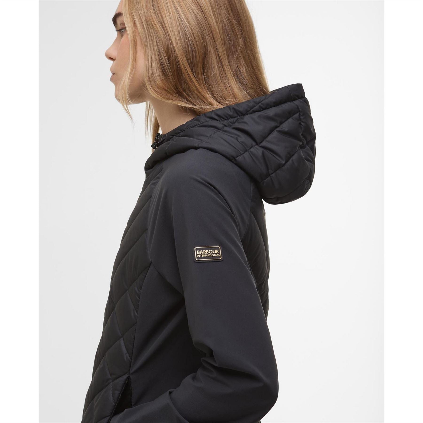 Barbour International Dakota Hooded Long Sleeve Zip Quilted Jacket