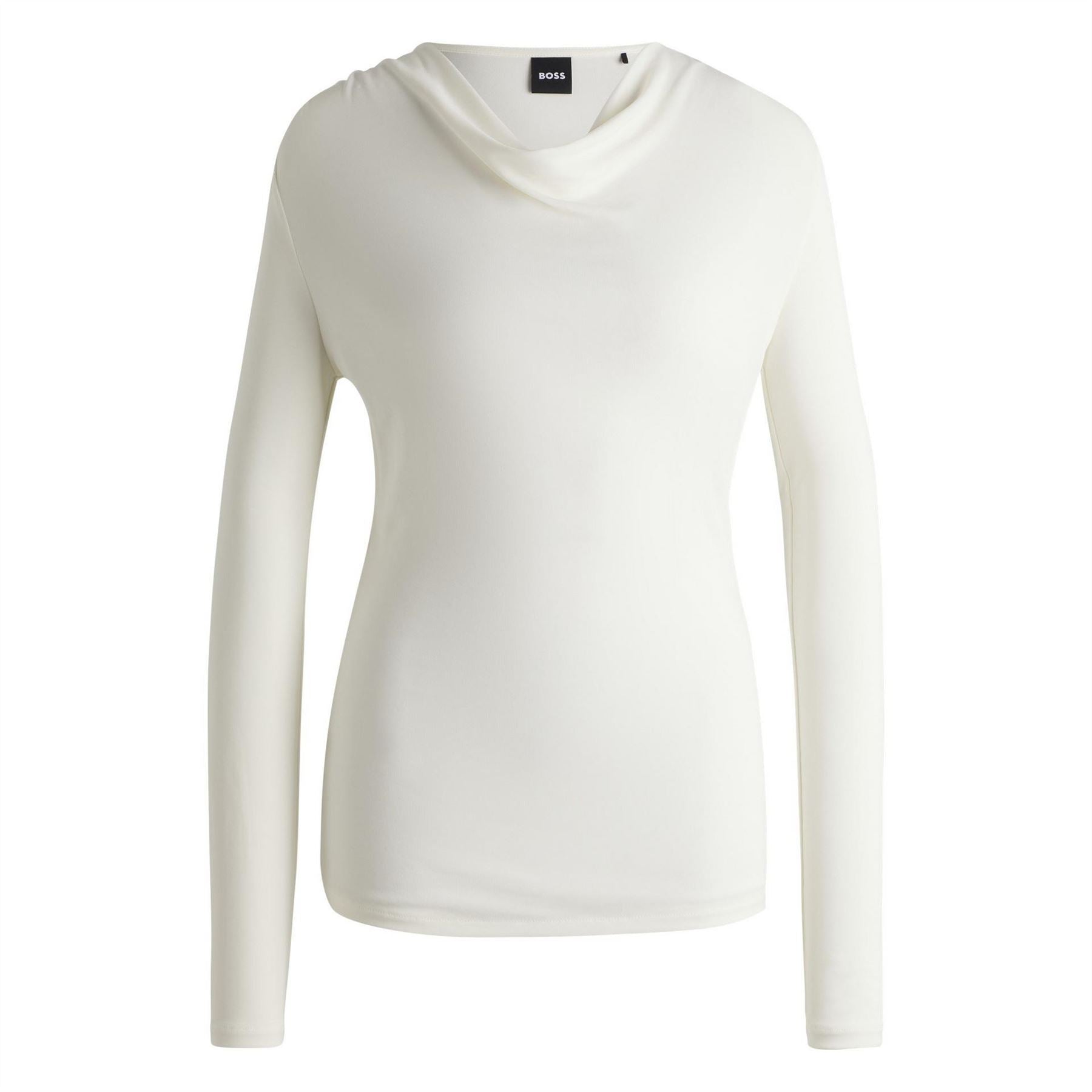Boss Cowl Neck Shawl Collar Long Sleeve Slim Fit Shirt