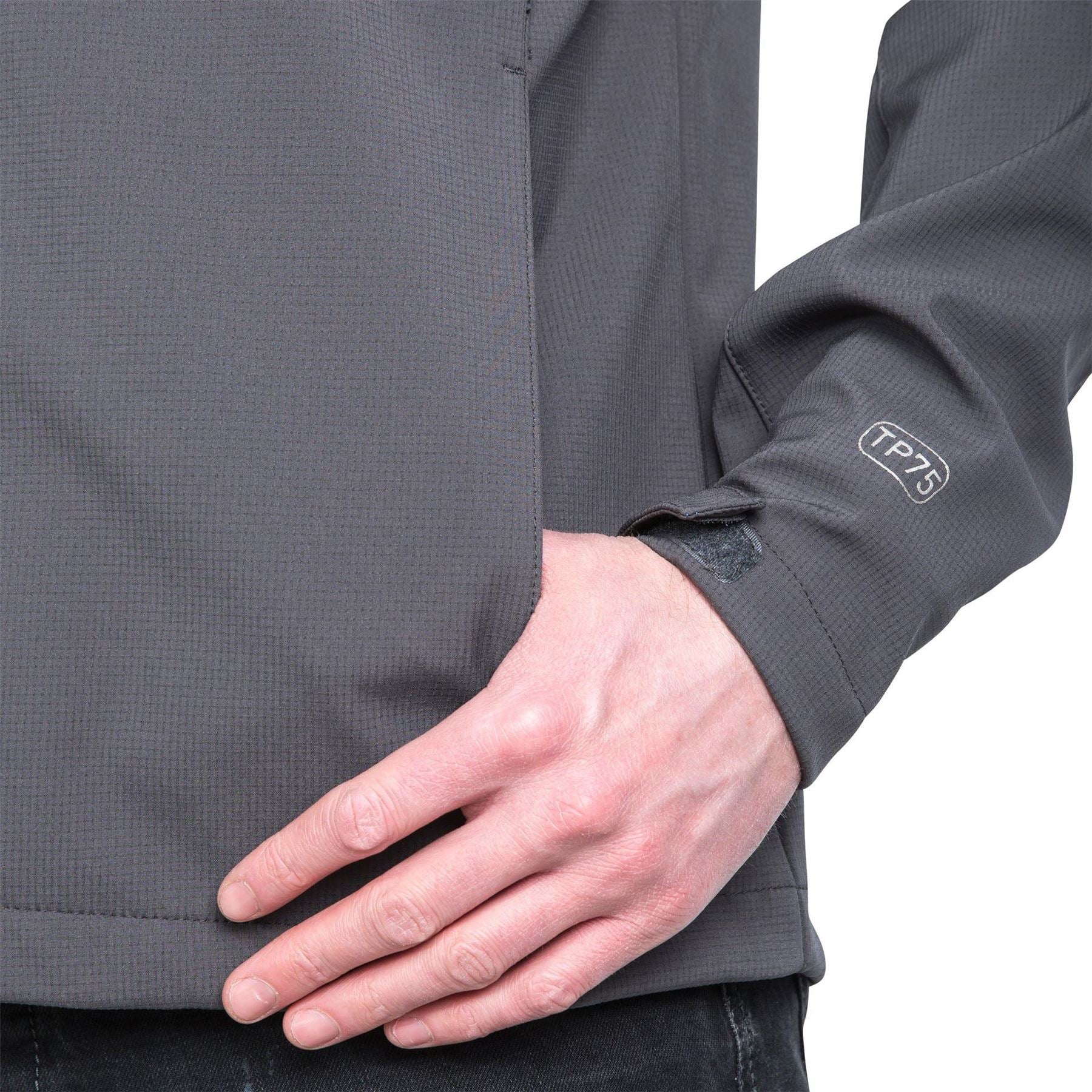 Trespass Nider Solid Patterned Hooded Softshell Jacket with Zipped Pocket