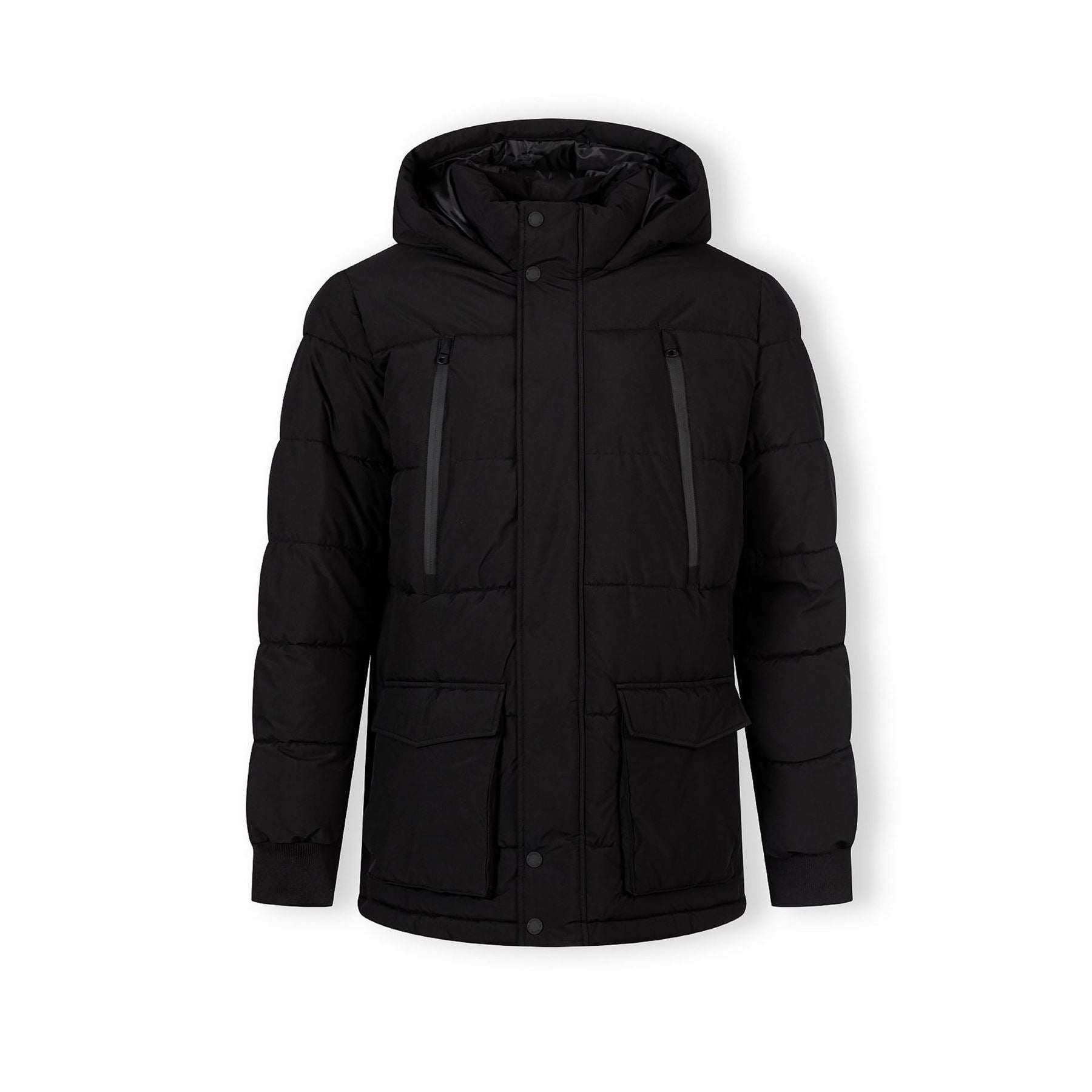 Minoti Men Long Parka With Fleece Lining Black